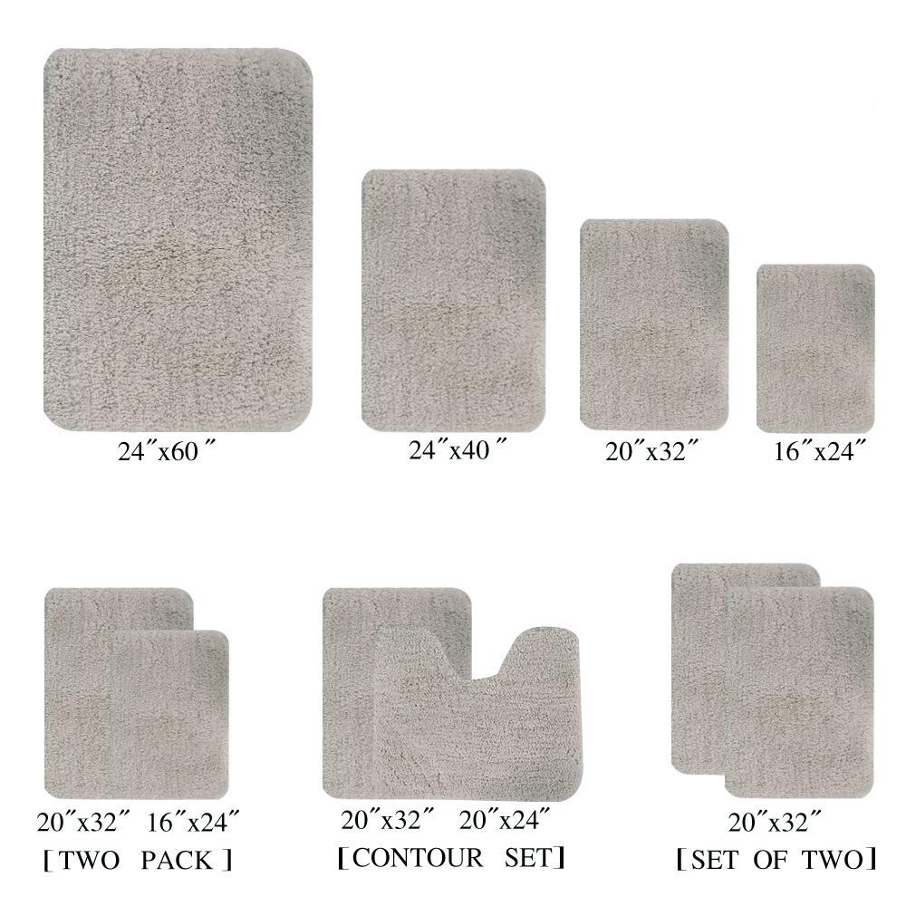 Shaggy 2 Piece Bath Rug Sets 20 x 24 Non Slip,Machine Wash/Dry Plush Absorbent Bath Mats for Bathroom