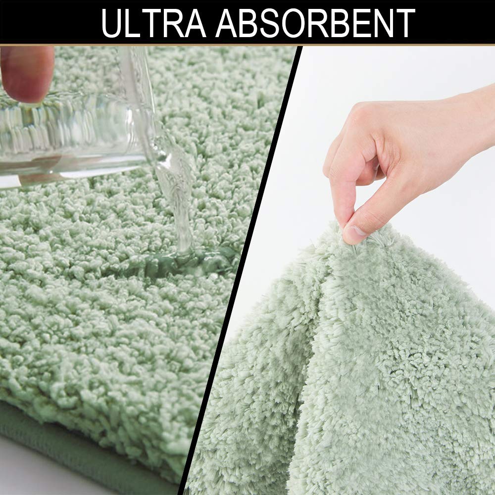 Shaggy 2 Piece Bath Rug Sets 20 x 24 Non Slip,Machine Wash/Dry Plush Absorbent Bath Mats for Bathroom