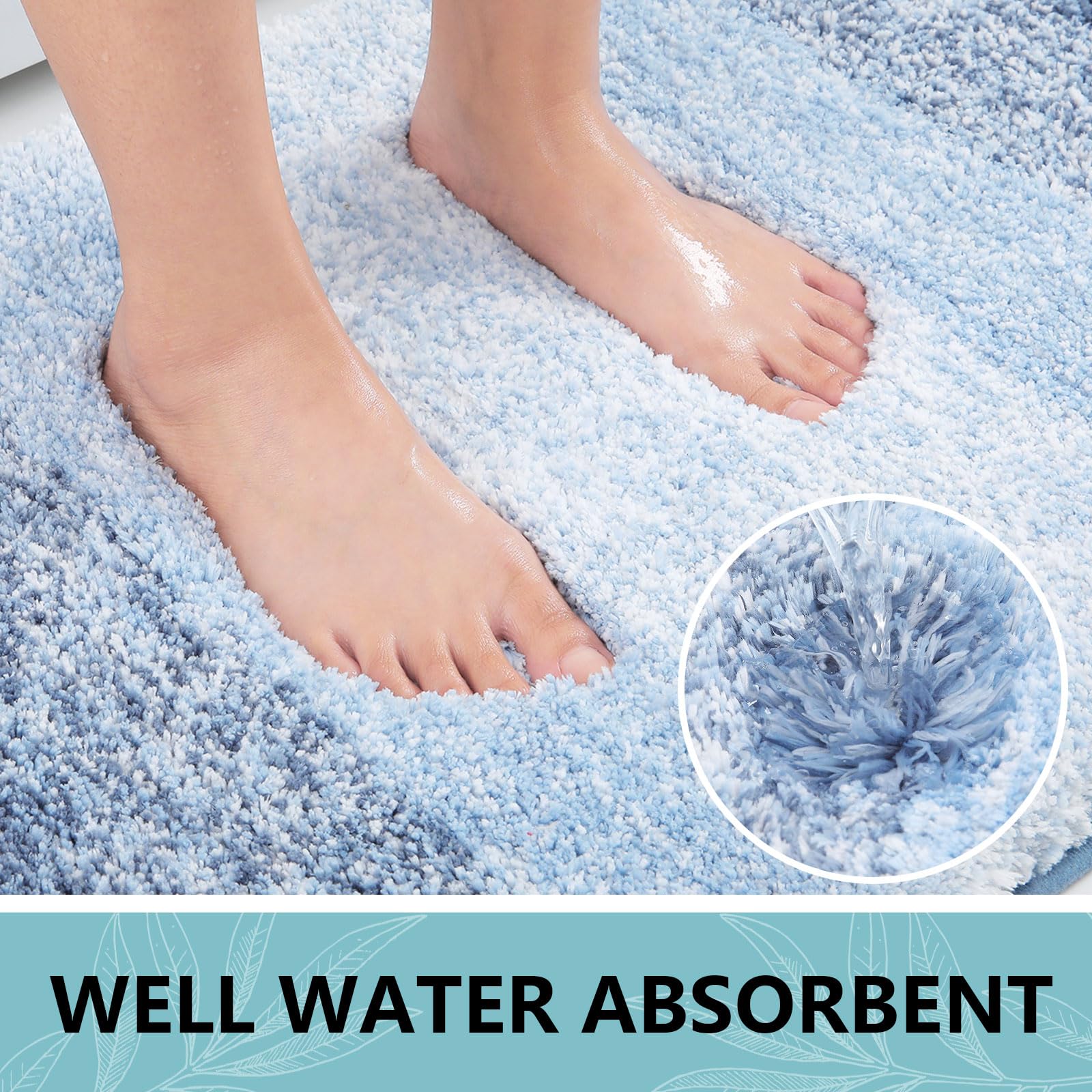 改Arotive Bathroom Rugs Sets 2 Piece, Shaggy Soft and Absorbent Microfiber Bath Rugs and U-Shaped Contour Toilet Rug, Non-Slip, Machine Washable Dry Bath Mats for Bathroom (24"x16"+24"x20", Black)