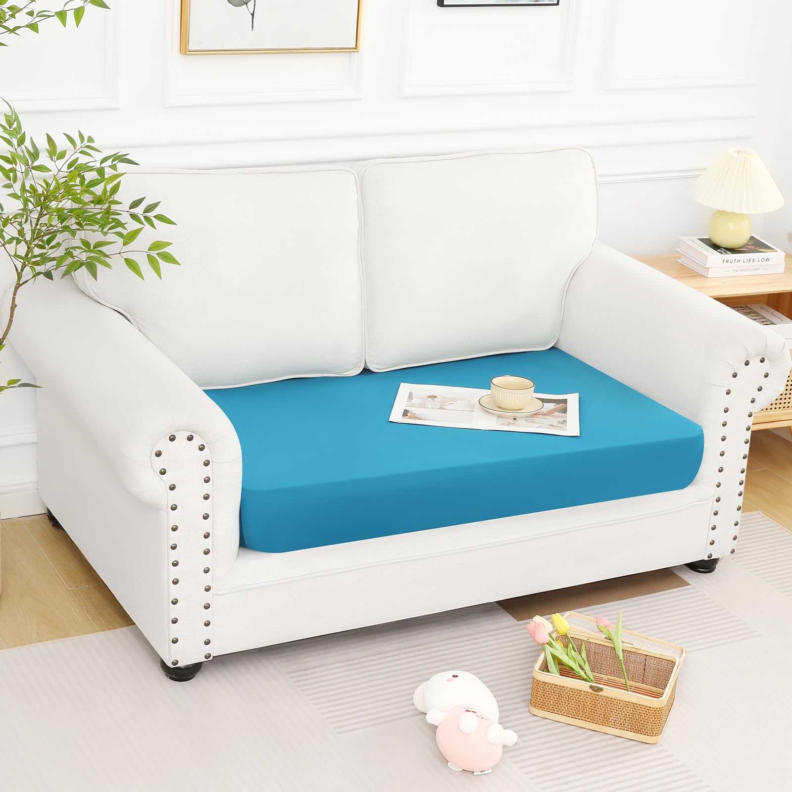 Printed Couch Cushion Covers, Stretch Sofa Cushion Covers Replacement, Non-Slip Sofa Seat Cushion Slipcovers, Soft Couch Covers for Indoor and Outdoor