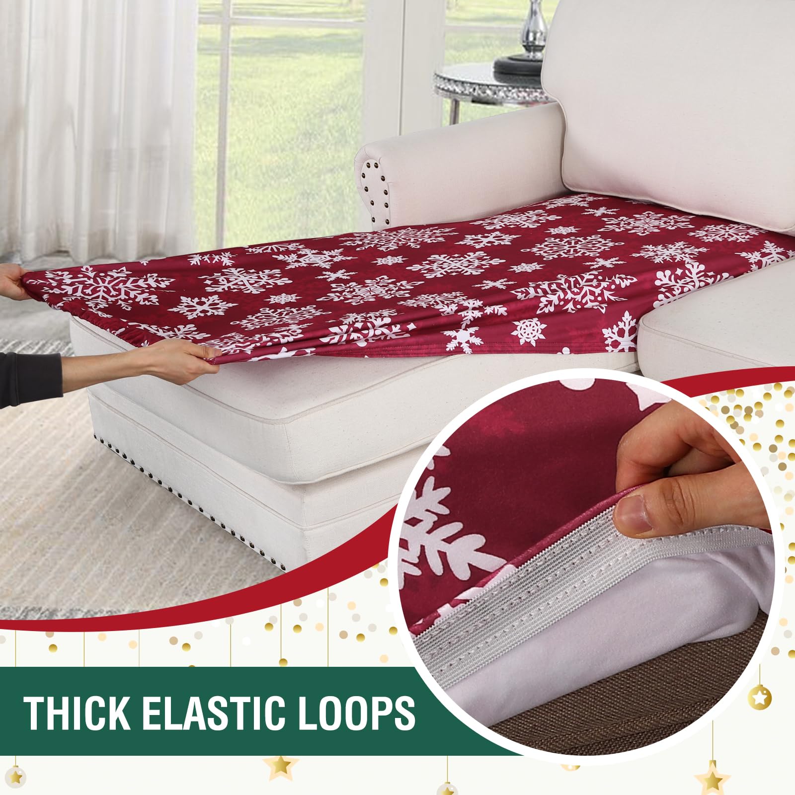 Velvet Stretch Couch Cushion Cover Plush Cushion Slipcover for Chair Loveseat Sofa Cushion Furniture Protector Seat Cushion Sofa Cover (3 Piece Sofa Cushion Covers)
