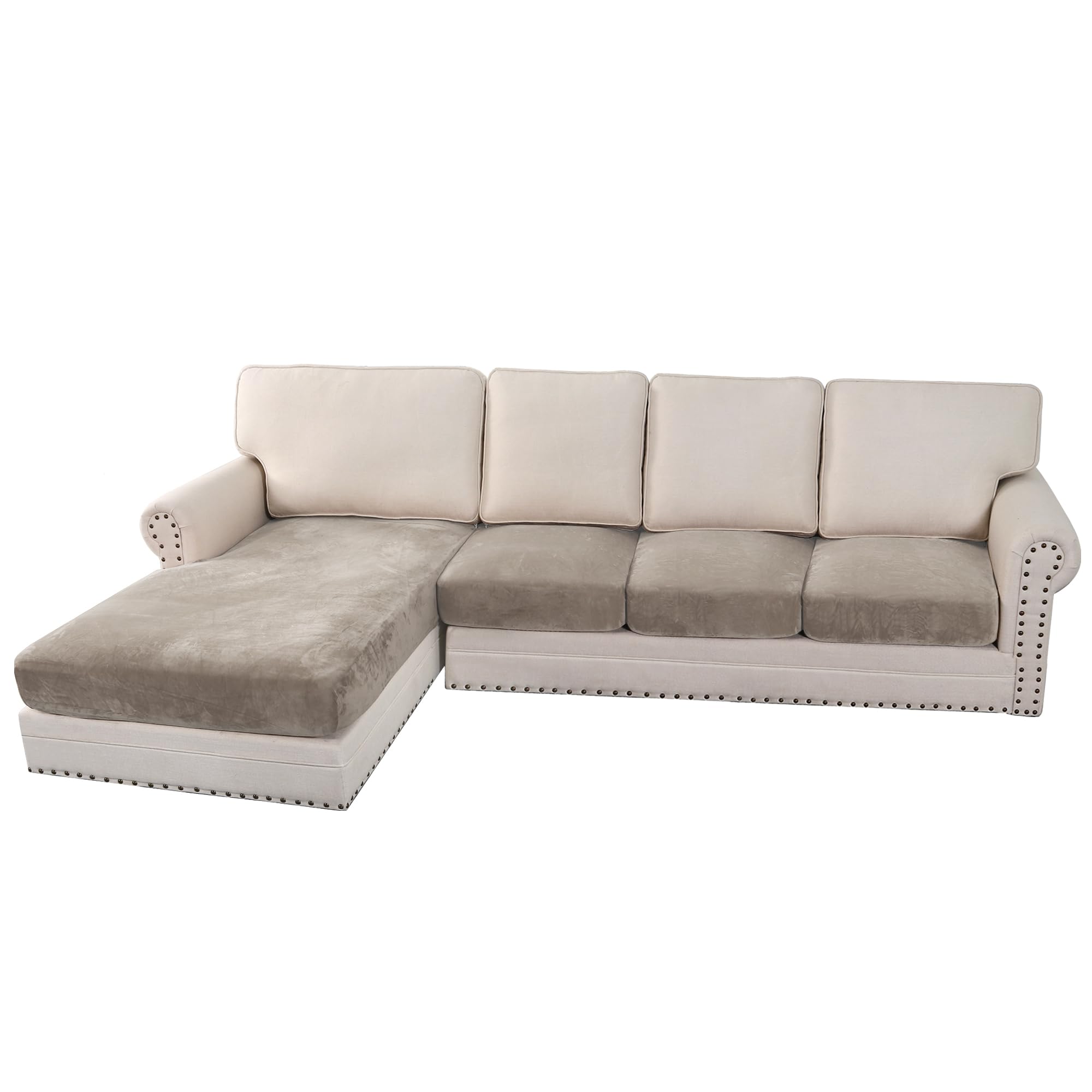 Velvet Stretch Couch Cushion Cover Plush Cushion Slipcover for Chair Loveseat Sofa Cushion Furniture Protector Seat Cushion Sofa Cover (3 Piece Sofa Cushion Covers)
