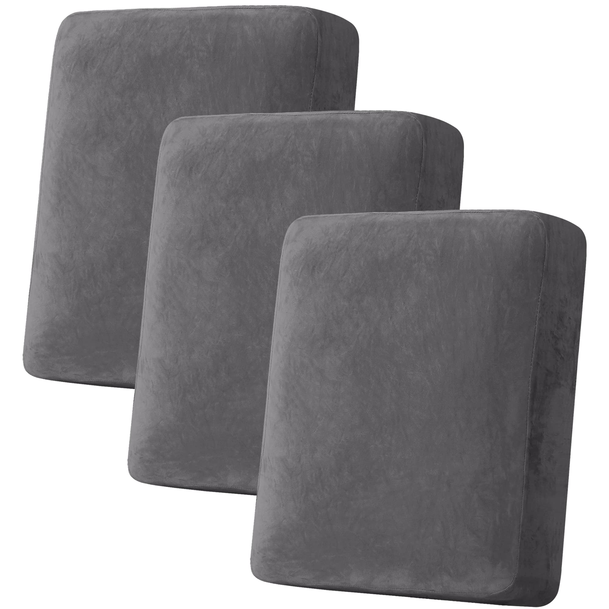 Velvet Stretch Couch Cushion Cover Plush Cushion Slipcover for Chair Loveseat Sofa Cushion Furniture Protector Seat Cushion Sofa Cover (3 Piece Sofa Cushion Covers)