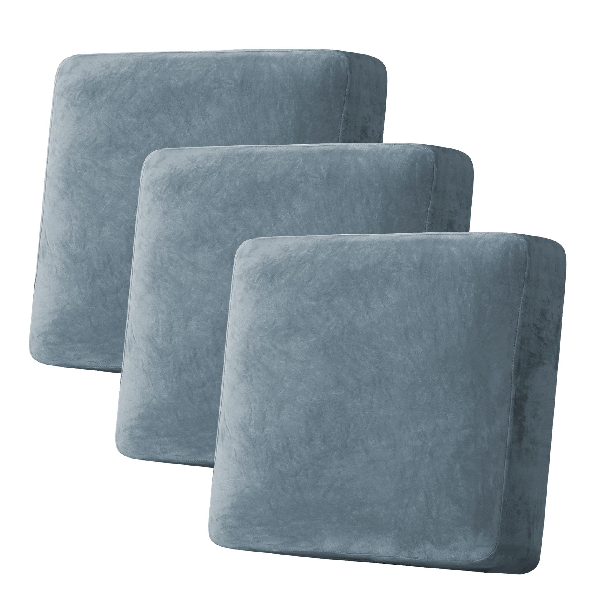 Velvet Stretch Couch Cushion Cover Plush Cushion Slipcover for Chair Loveseat Sofa Cushion Furniture Protector Seat Cushion Sofa Cover (3 Piece Sofa Cushion Covers)