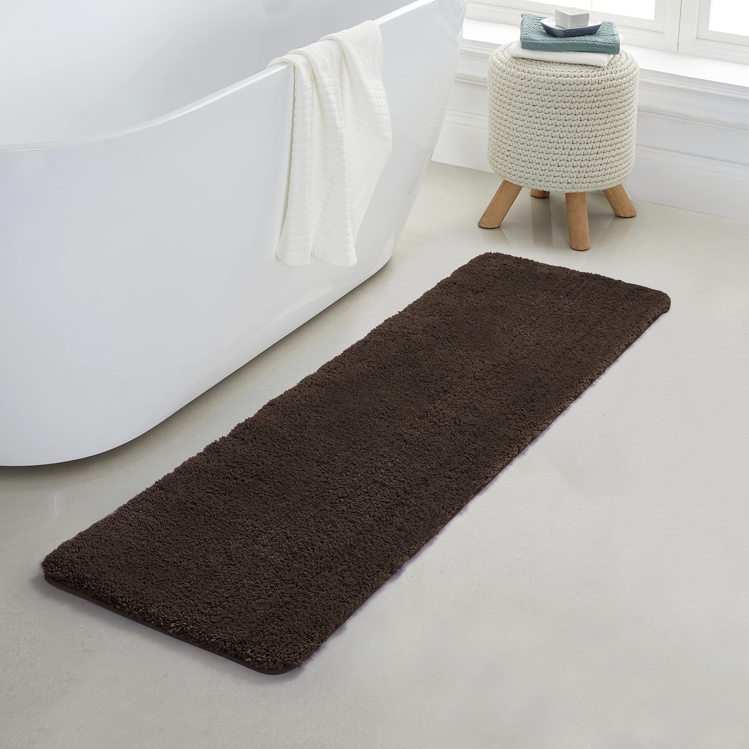 改Yafa Home Fashion 2 Piece Bath Rug Mat Set, Thick &amp; Soft Microfiber Plush Shaggy Bathrugs with U Shaped Contour Bath Rug, Machine Washable Bathmats, Non-Slip Rubber Backing Bath Mats for Bathroom