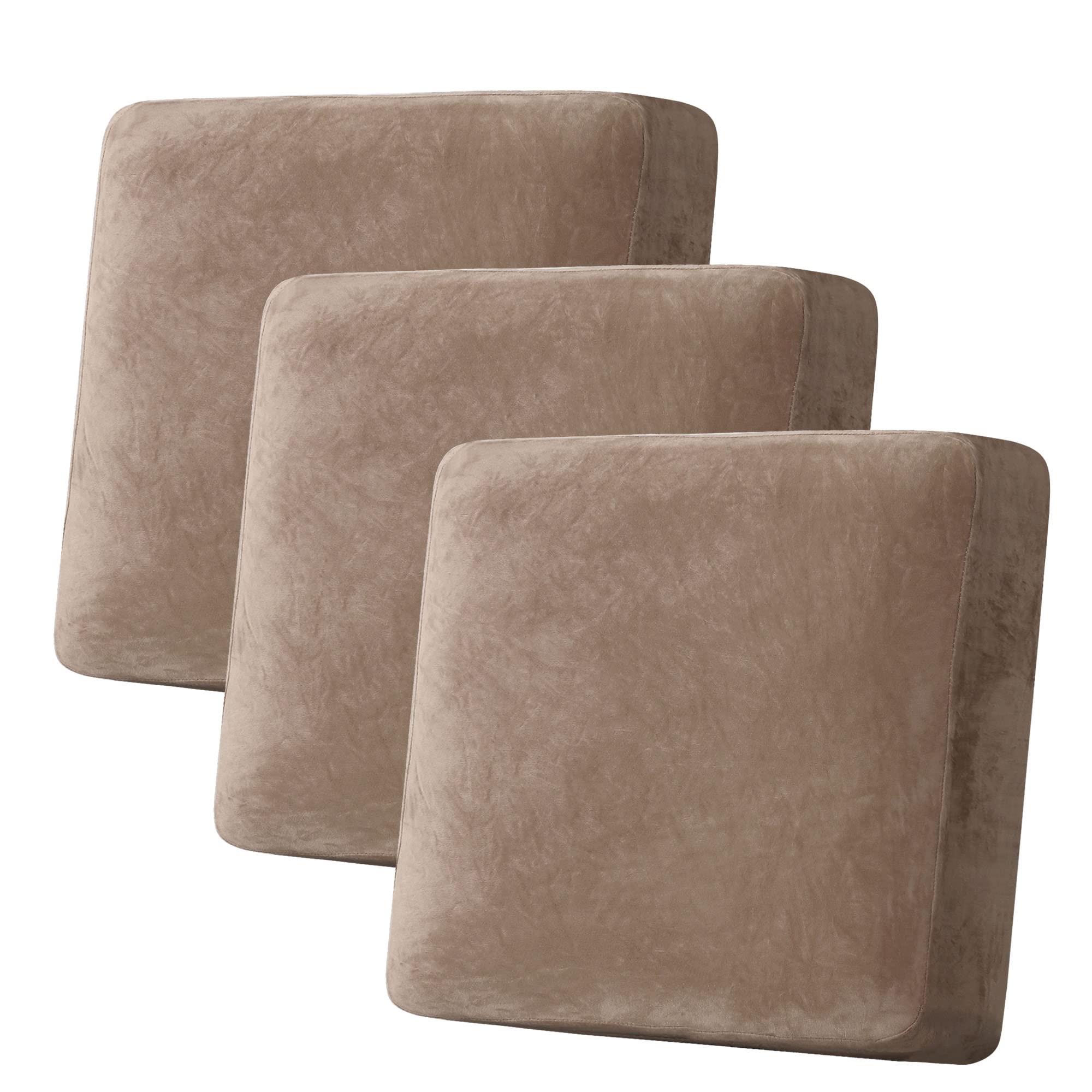 Velvet Stretch Couch Cushion Cover Plush Cushion Slipcover for Chair Loveseat Sofa Cushion Furniture Protector Seat Cushion Sofa Cover (3 Piece Sofa Cushion Covers)