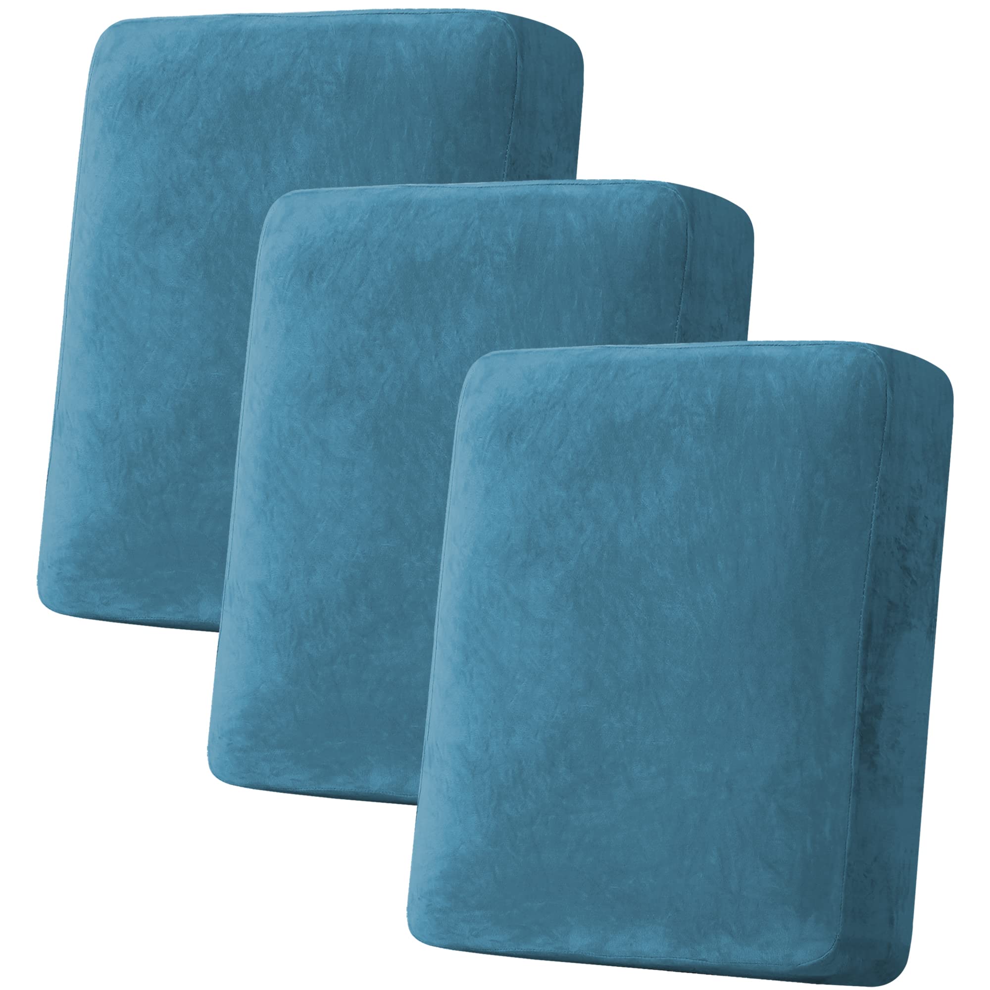 Velvet Stretch Couch Cushion Cover Plush Cushion Slipcover for Chair Loveseat Sofa Cushion Furniture Protector Seat Cushion Sofa Cover (3 Piece Sofa Cushion Covers)