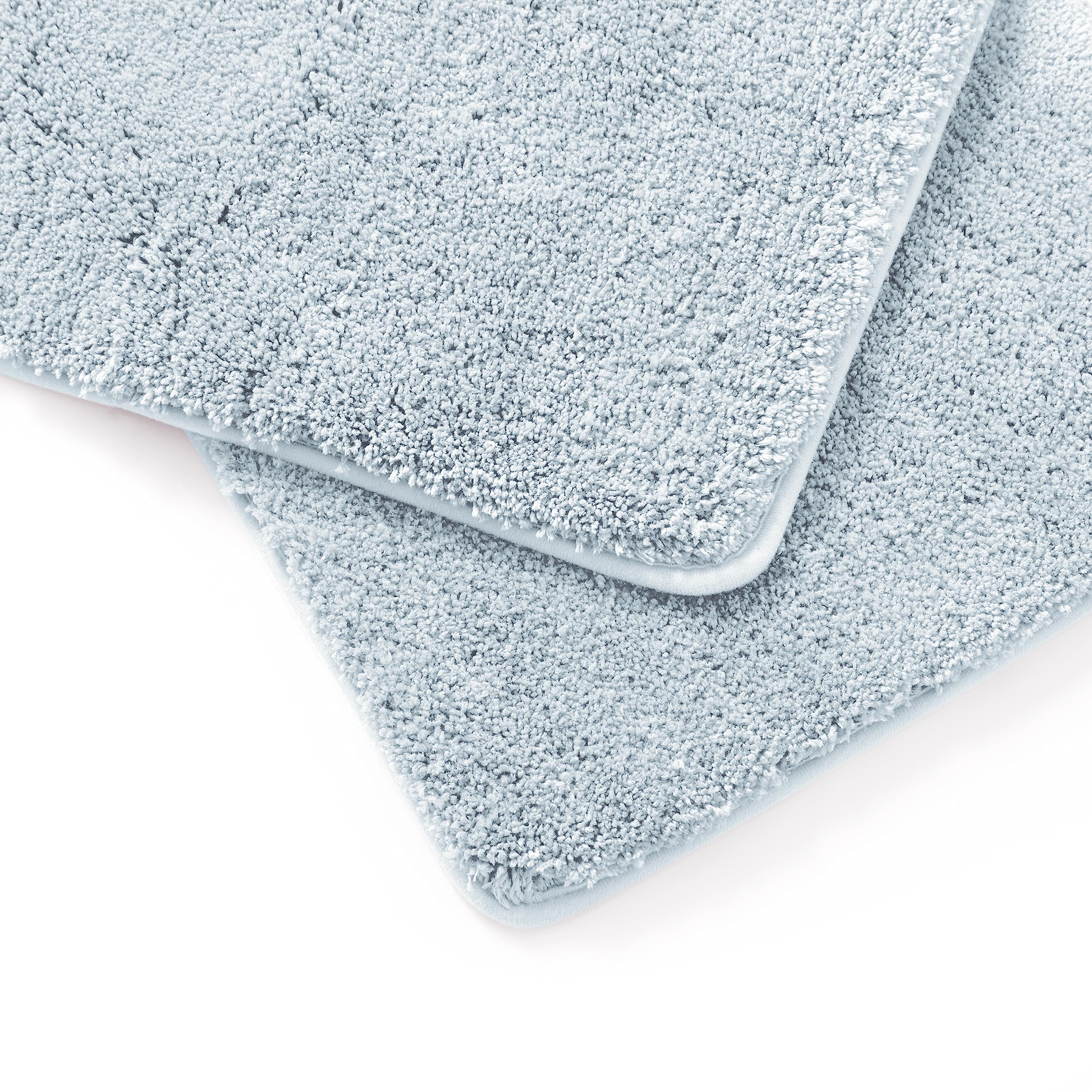 2 Piece Bath Rug Mat Set, Thick & Soft Microfiber Plush Shaggy Bathrugs with U Shaped Contour Bath Rug, Machine Washable Bathmats, Non-Slip Rubber Backing Bath Mats for Bathroom