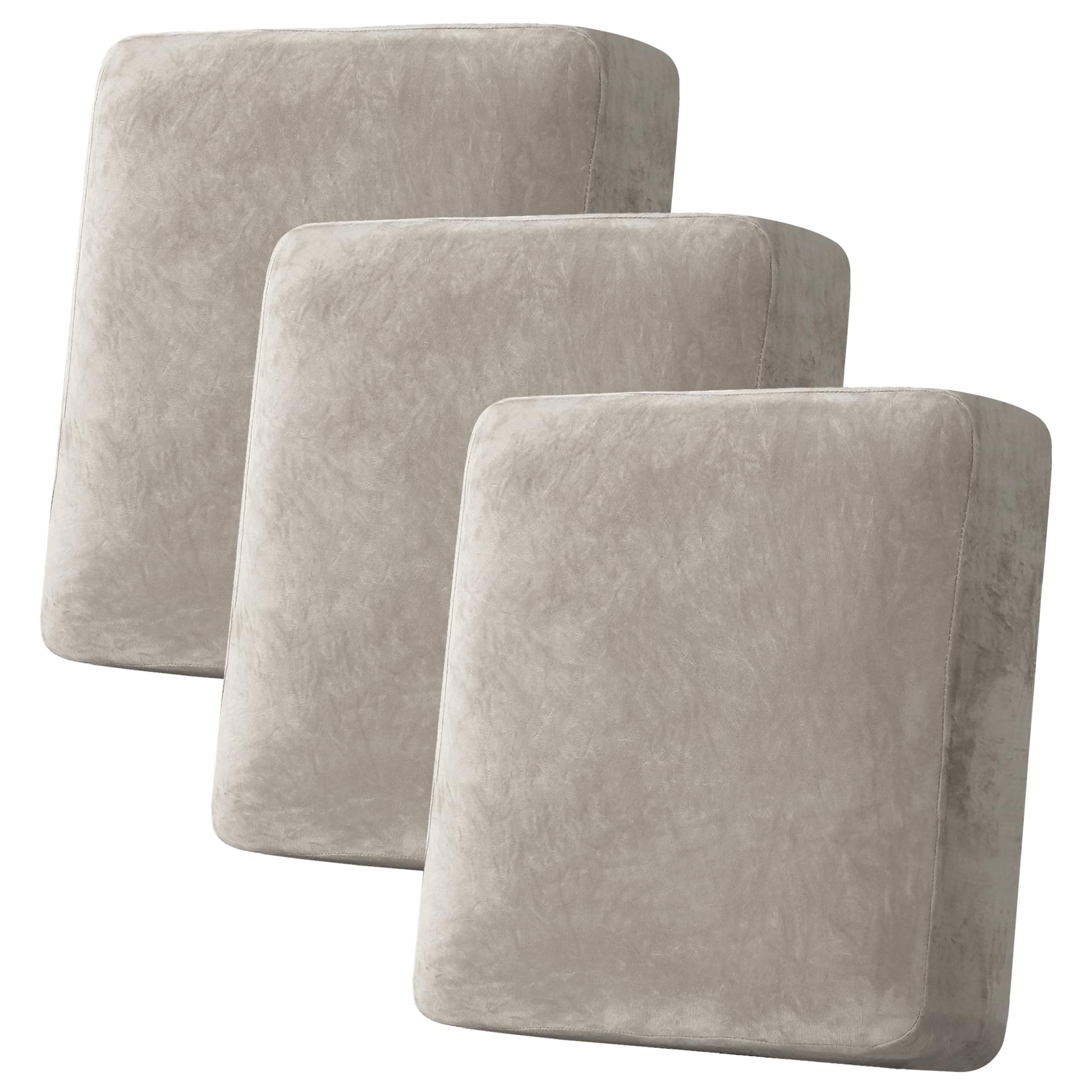 Velvet Stretch Couch Cushion Cover Plush Cushion Slipcover for Chair Loveseat Sofa Cushion Furniture Protector Seat Cushion Sofa Cover (3 Piece Sofa Cushion Covers)