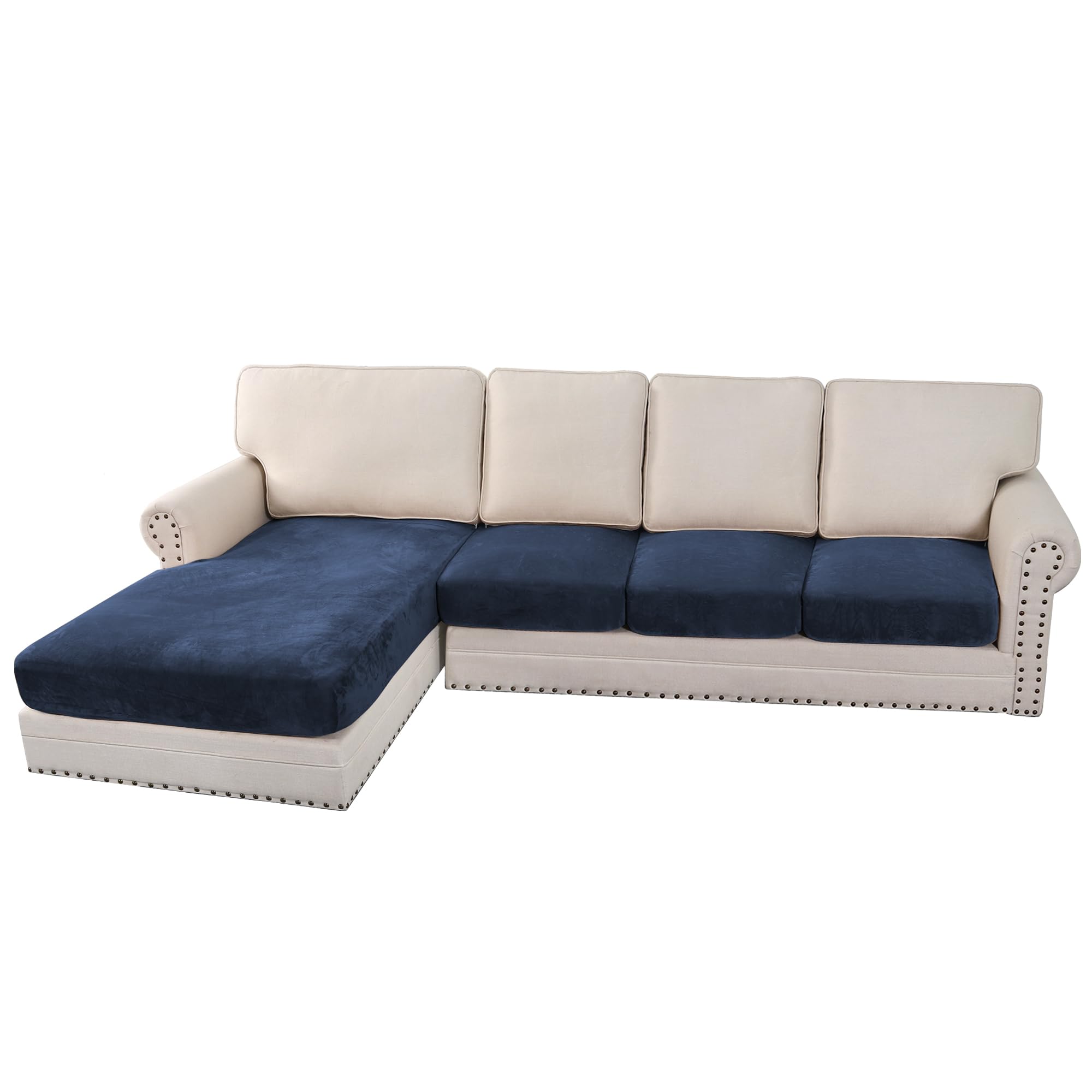 Velvet Stretch Couch Cushion Cover Plush Cushion Slipcover for Chair Loveseat Sofa Cushion Furniture Protector Seat Cushion Sofa Cover (3 Piece Sofa Cushion Covers)