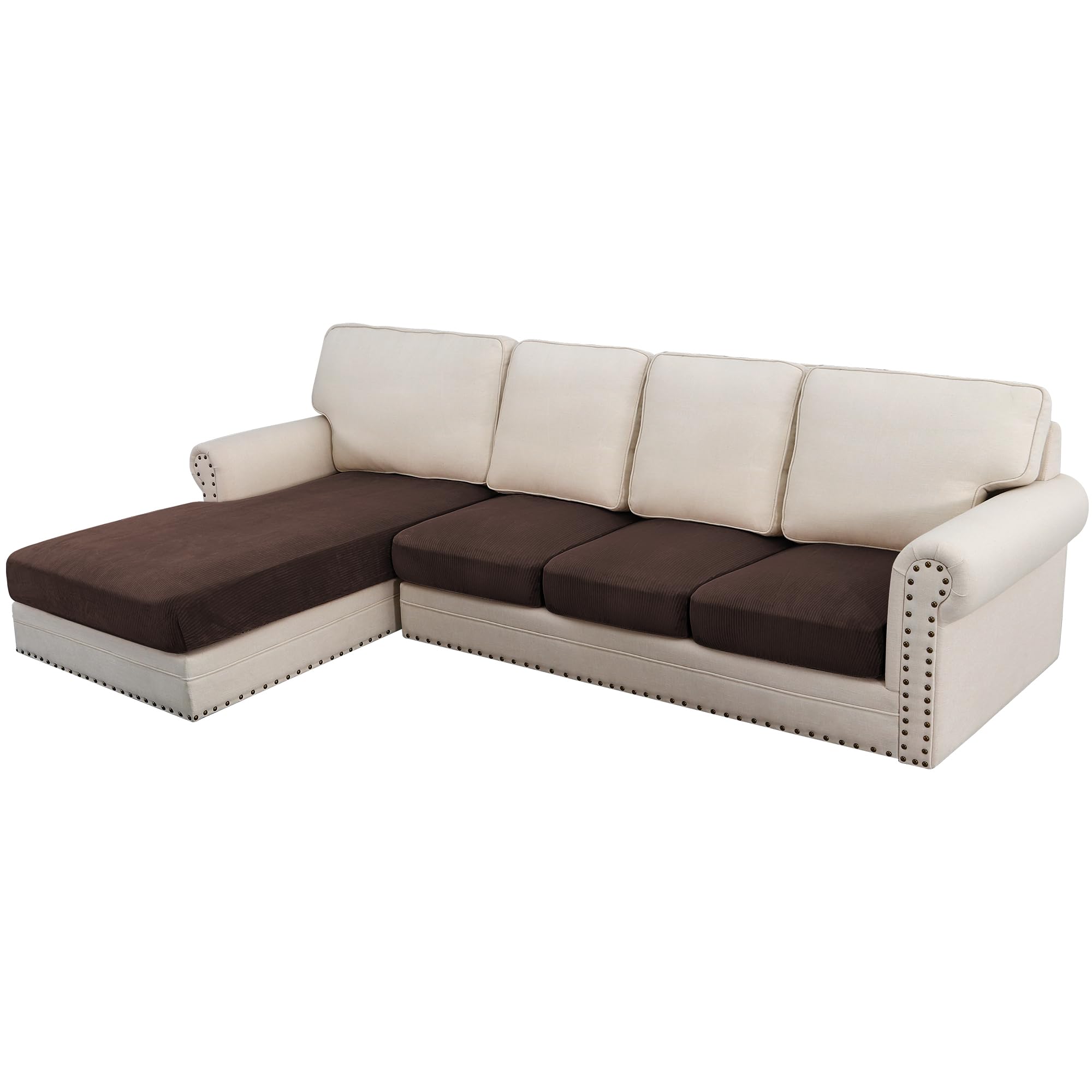 Velvet Stretch Couch Cushion Cover Plush Cushion Slipcover for Chair Loveseat Sofa Cushion Furniture Protector Seat Cushion Sofa Cover (3 Piece Sofa Cushion Covers)