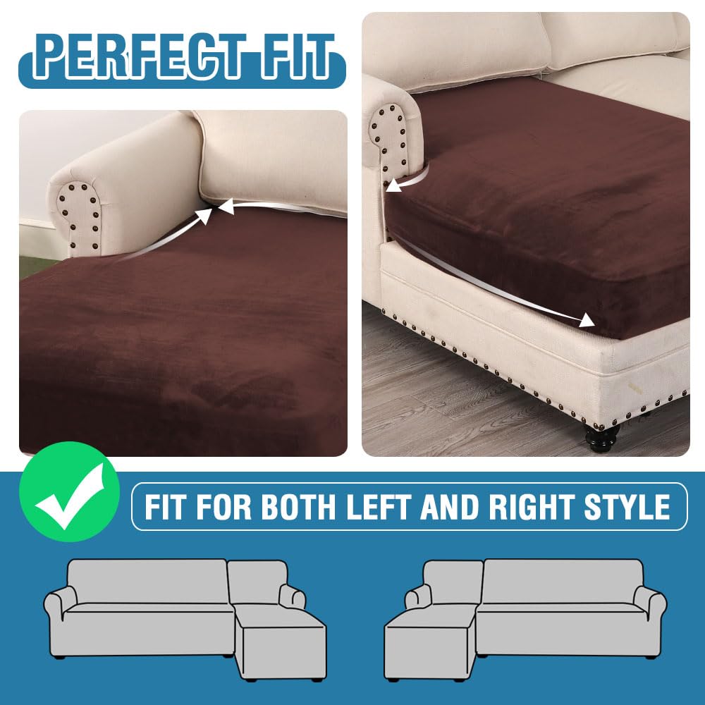 Velvet Stretch Couch Cushion Cover Plush Cushion Slipcover for Chair Loveseat Sofa Cushion Furniture Protector Seat Cushion Sofa Cover (3 Piece Sofa Cushion Covers)