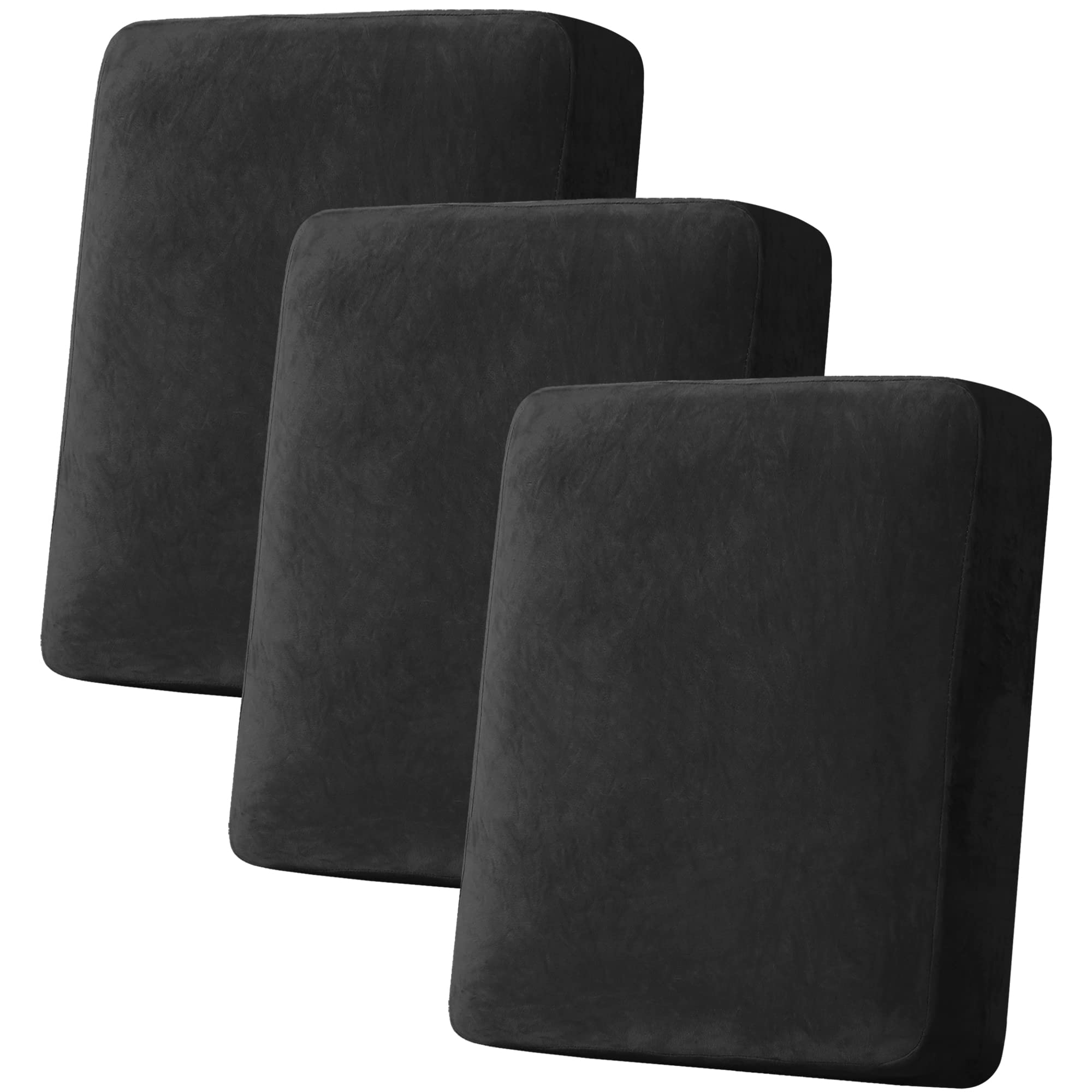 Velvet Stretch Couch Cushion Cover Plush Cushion Slipcover for Chair Loveseat Sofa Cushion Furniture Protector Seat Cushion Sofa Cover (3 Piece Sofa Cushion Covers)