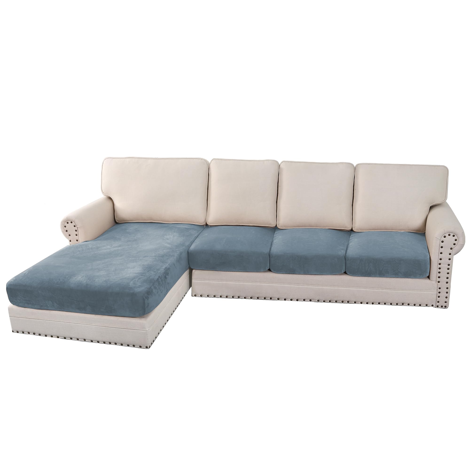 Velvet Stretch Couch Cushion Cover Plush Cushion Slipcover for Chair Loveseat Sofa Cushion Furniture Protector Seat Cushion Sofa Cover (3 Piece Sofa Cushion Covers)