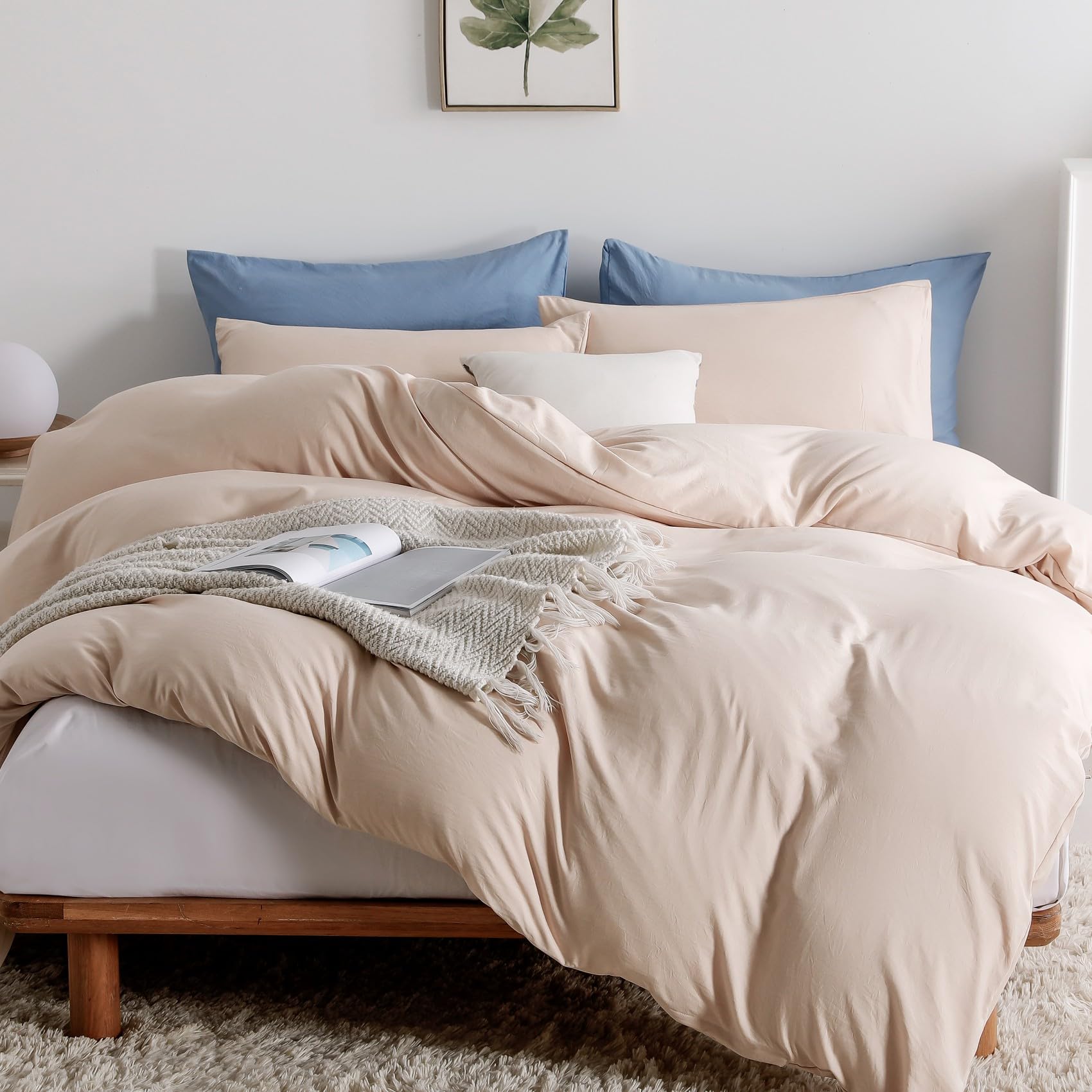 改OAITE Purple Duvet Cover Queen Size, Microfiber Duvet Cover with Zipper, Duvet Cover Set with 2 Pillow Shams, Soft Comforter Cover Queen Size, 90 x 90