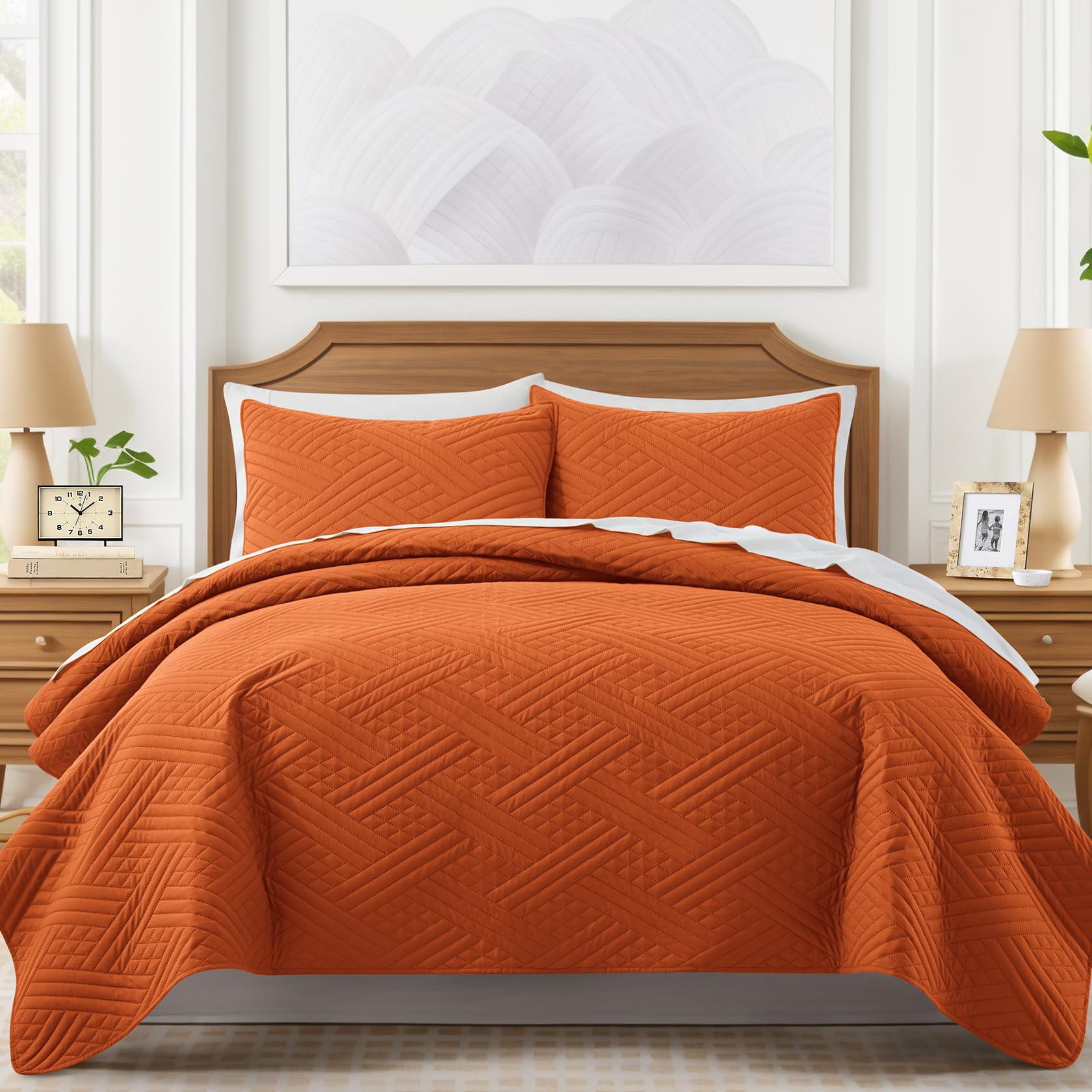 Queen Black Quilt with Stripe Pattern, Summer Lightweight Full Size Thin Comforter Bedding Set, Soft Microfiber Bedspread & Coverlet for All Seasons - 3 Piece(1 Quilt, 2 Pillow Shams)