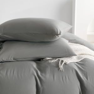 Duvet Cover Queen Size, Microfiber Duvet Cover with Zipper, Duvet Cover Set with 2 Pillow Shams, Soft Comforter Cover Queen Size, 90 x 90