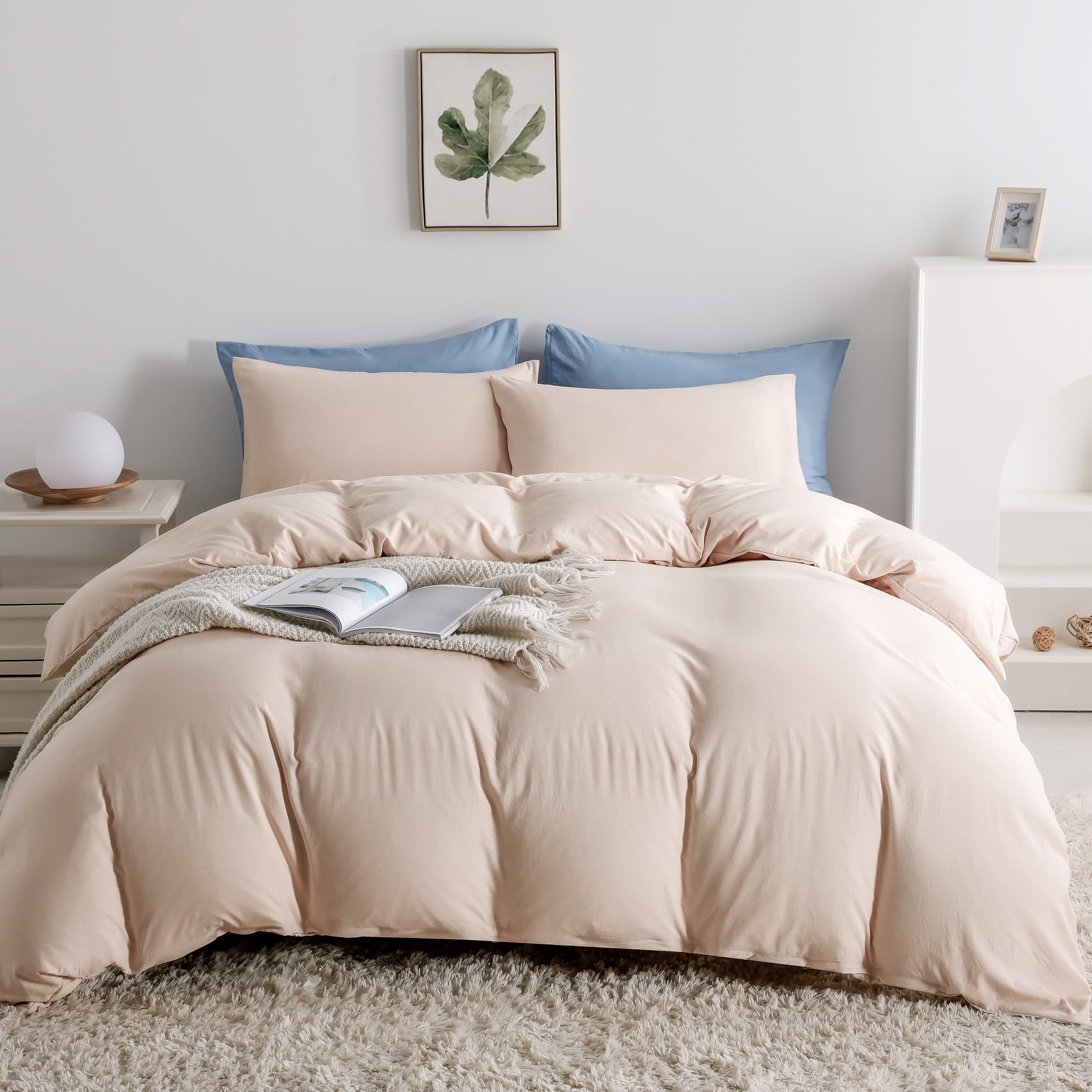 改OAITE Purple Duvet Cover Queen Size, Microfiber Duvet Cover with Zipper, Duvet Cover Set with 2 Pillow Shams, Soft Comforter Cover Queen Size, 90 x 90