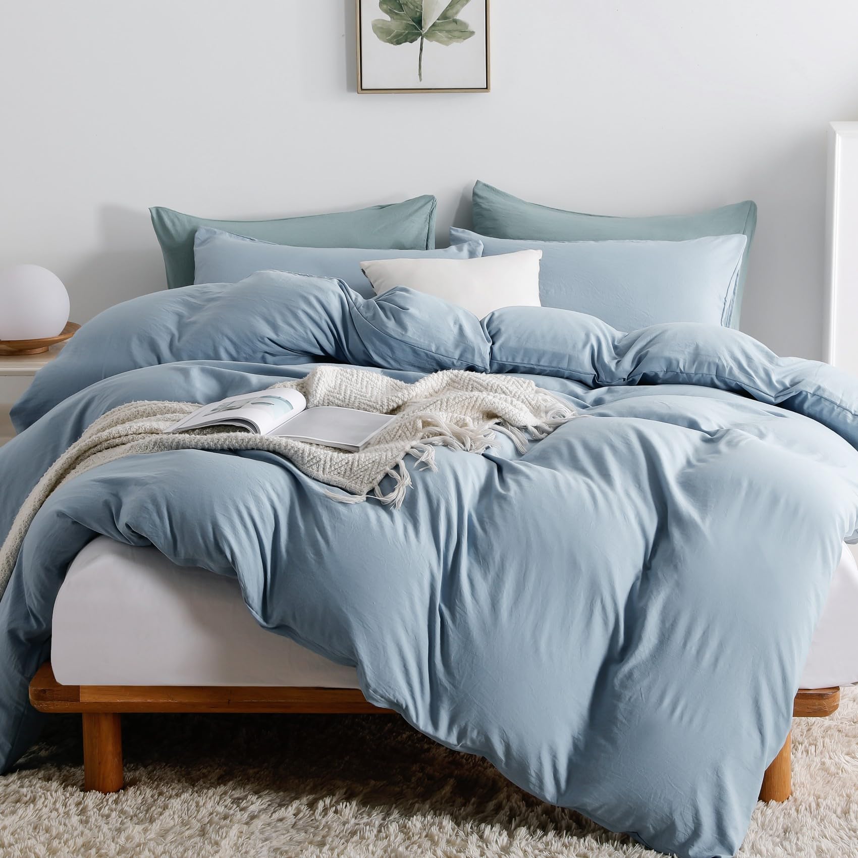 Duvet Cover Queen Size, Microfiber Duvet Cover with Zipper, Duvet Cover Set with 2 Pillow Shams, Soft Comforter Cover Queen Size, 90 x 90