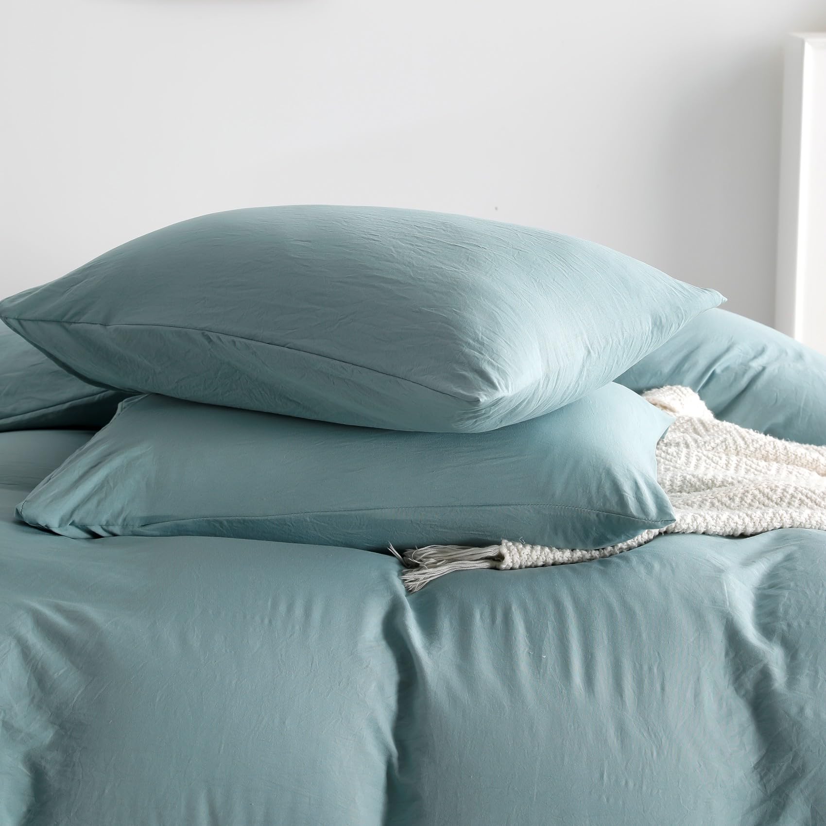 Duvet Cover Queen Size, Microfiber Duvet Cover with Zipper, Duvet Cover Set with 2 Pillow Shams, Soft Comforter Cover Queen Size, 90 x 90