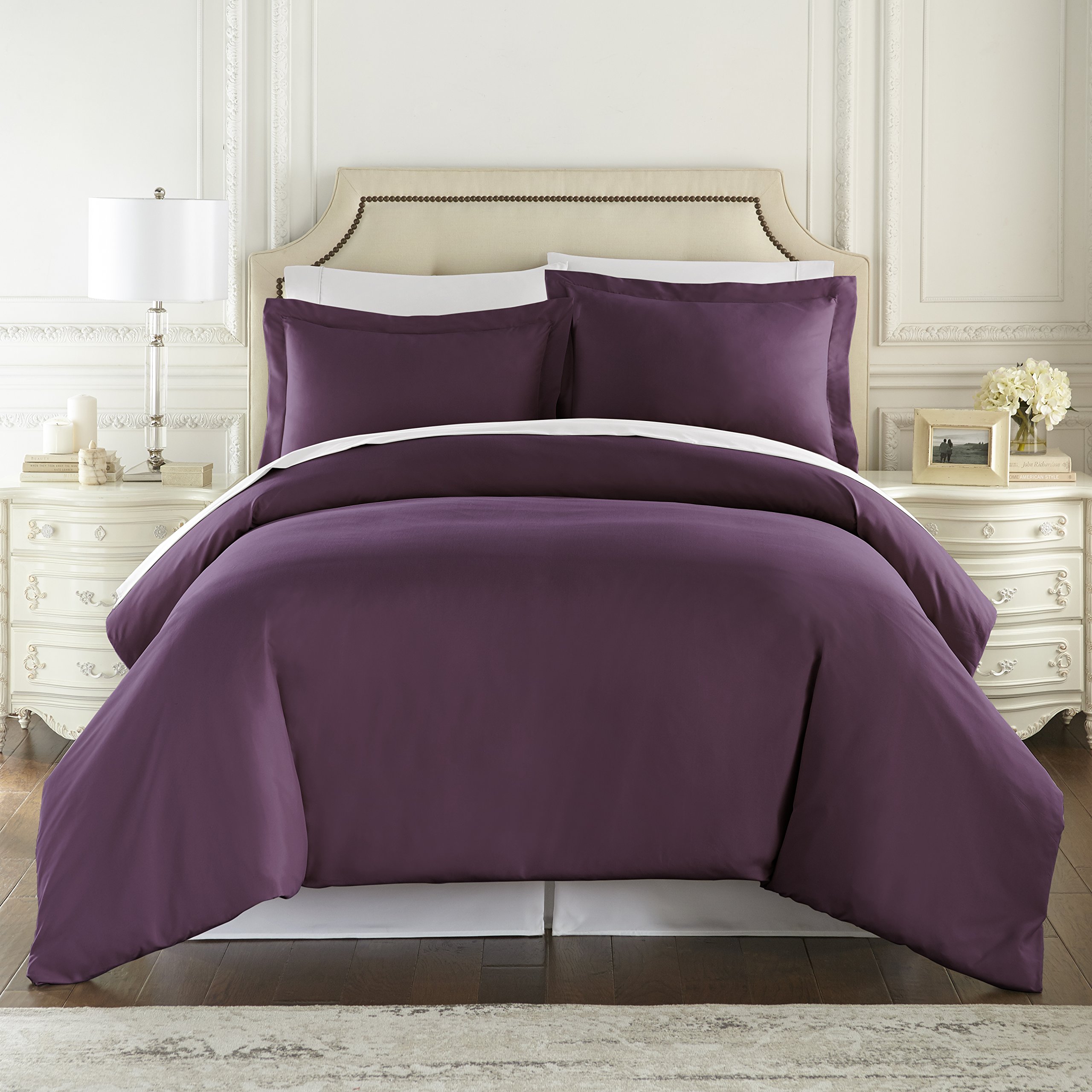 Duvet Cover - Queen Size Duvet Cover - 3 Piece Soft Breathable Microfiber Duvet Cover Set with Zipper Closure & 2 Pillow Shams