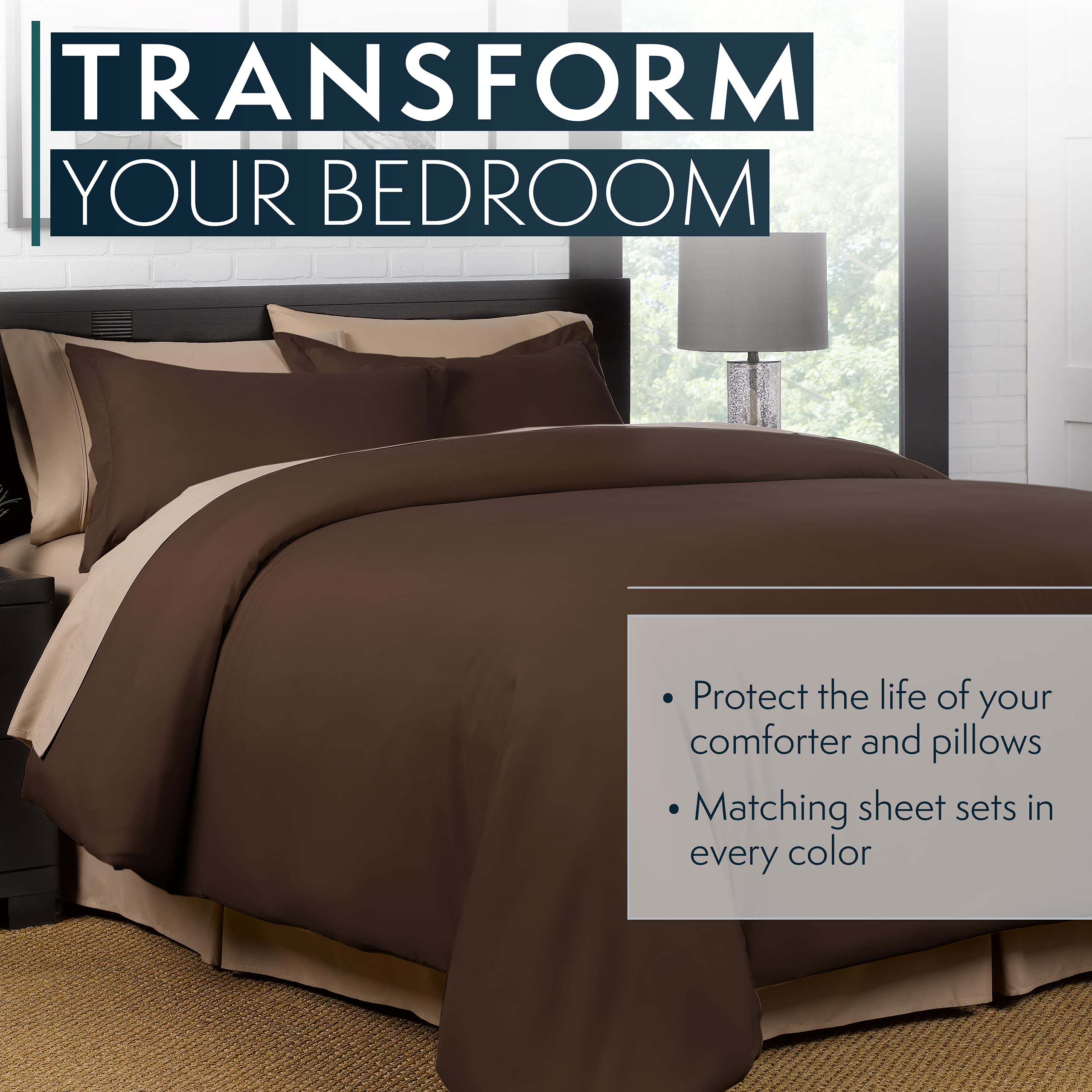 Duvet Cover - Queen Size Duvet Cover - 3 Piece Soft Breathable Microfiber Duvet Cover Set with Zipper Closure & 2 Pillow Shams
