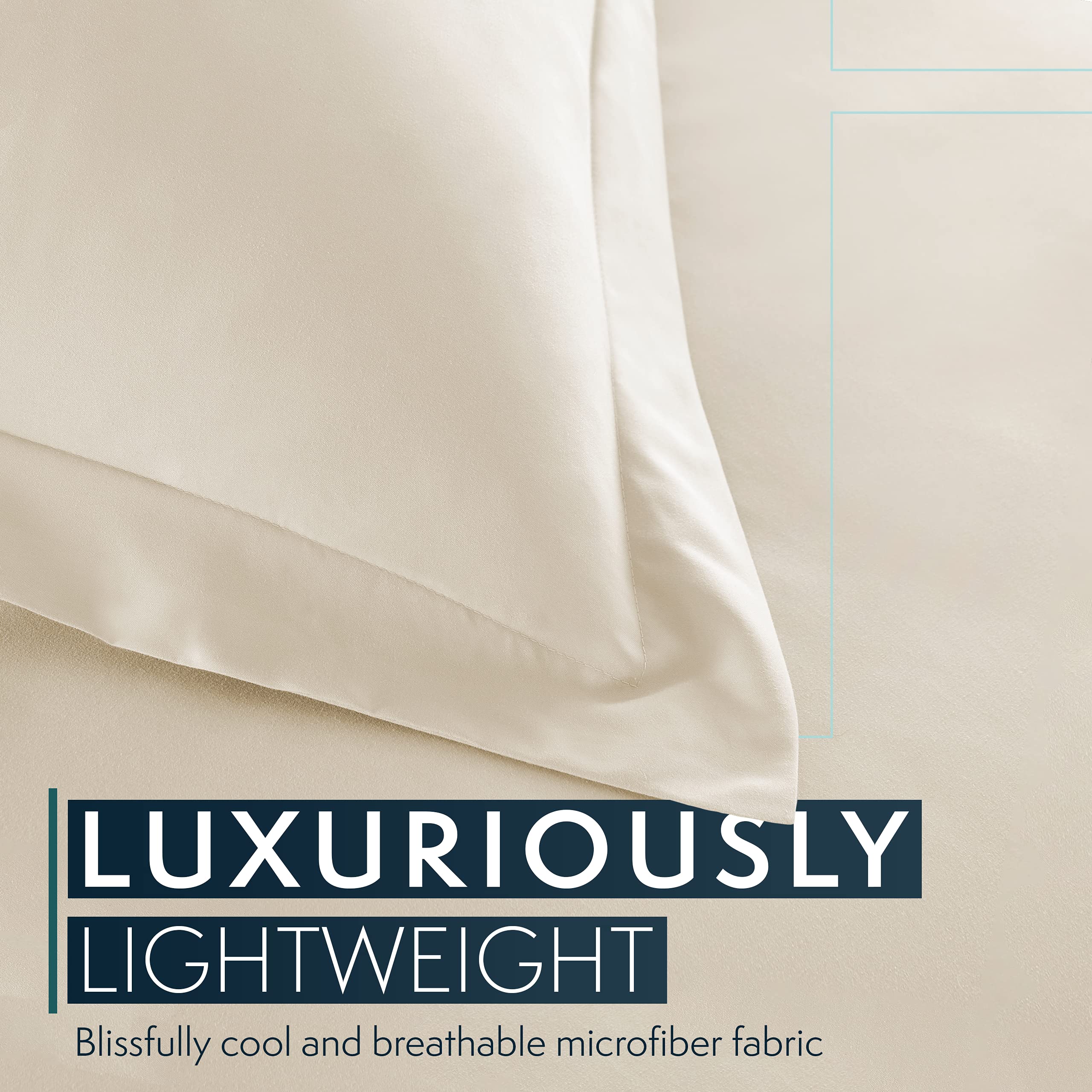 改HC COLLECTION Duvet Cover - White Queen Size Duvet Cover - 3 Piece Soft Breathable Microfiber Duvet Cover Set with Zipper Closure &amp; 2 Pillow Shams