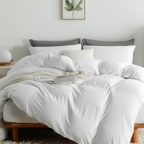 Duvet Cover Queen Size, Microfiber Duvet Cover with Zipper, Duvet Cover Set with 2 Pillow Shams, Soft Comforter Cover Queen Size, 90 x 90