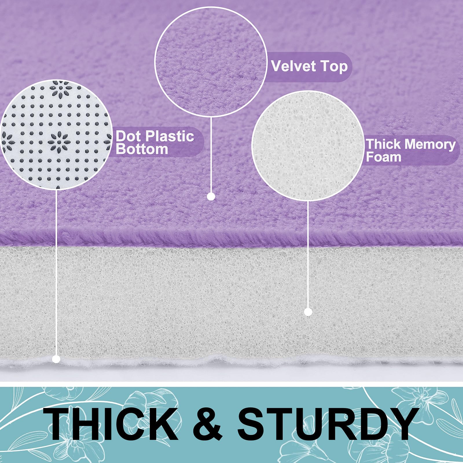 Memory Foam U-Shaped Toilet Bathroom Rugs,Extra Soft Absorbent Non-Slip Contoured Rugs, Machine Washable Contour Bath Mats for Bathroom Toilet
