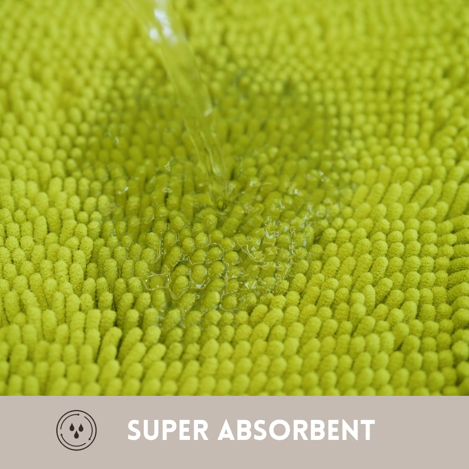 Bathroom Rugs Chenille, Extra Thick and Absorbent, Non-Slip, Machine Washable, Dry Quckily, Soft Cozy Plush, Used Under Shower Bathtub and Sink, Bath mat Sets 2Piece