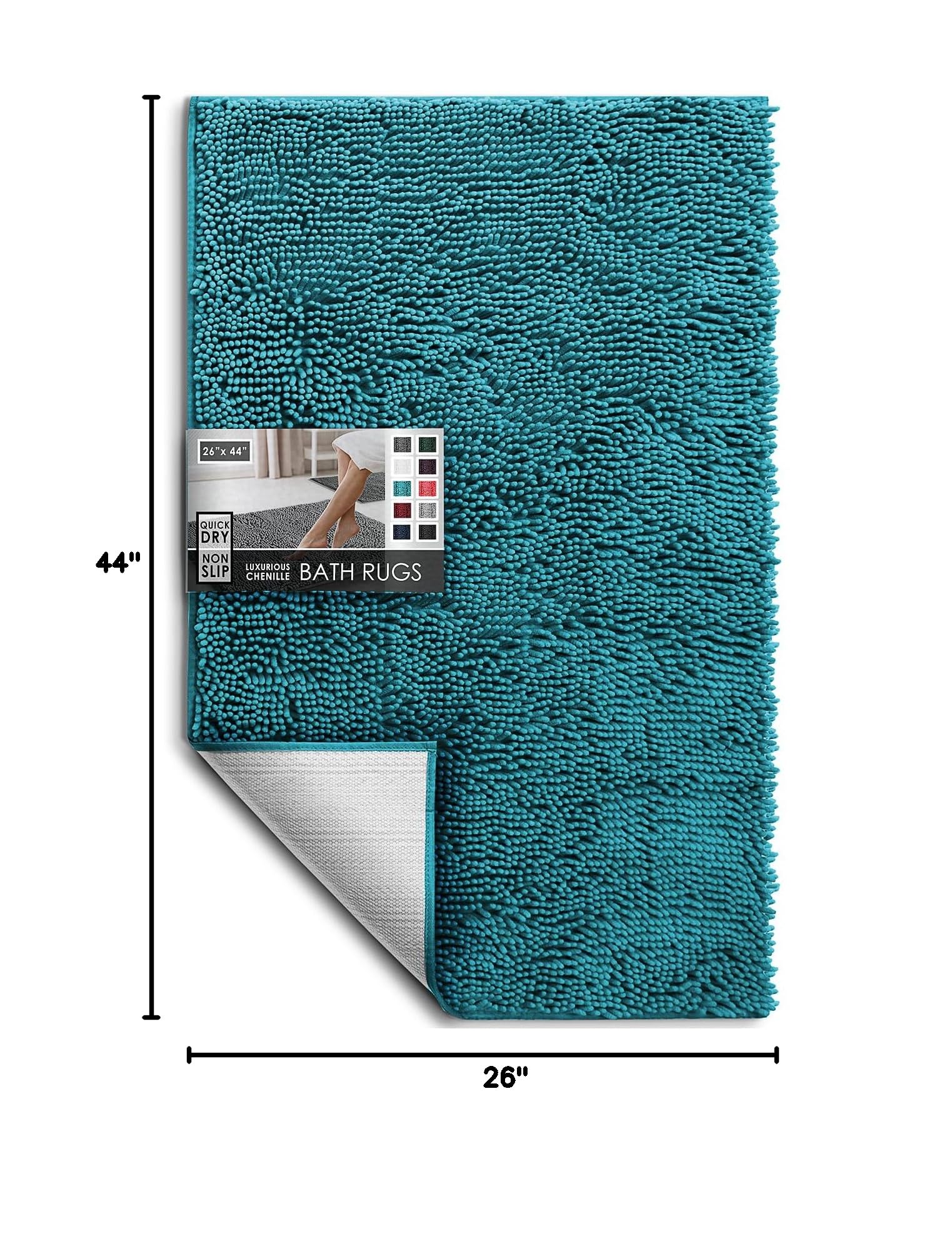 Bathroom Rugs Sets, Chenille Bath Mat Set - Machine Washable Bath Mats for Bathroom Non-Slip Backing Rubber Quick Dry Bathroom Mat