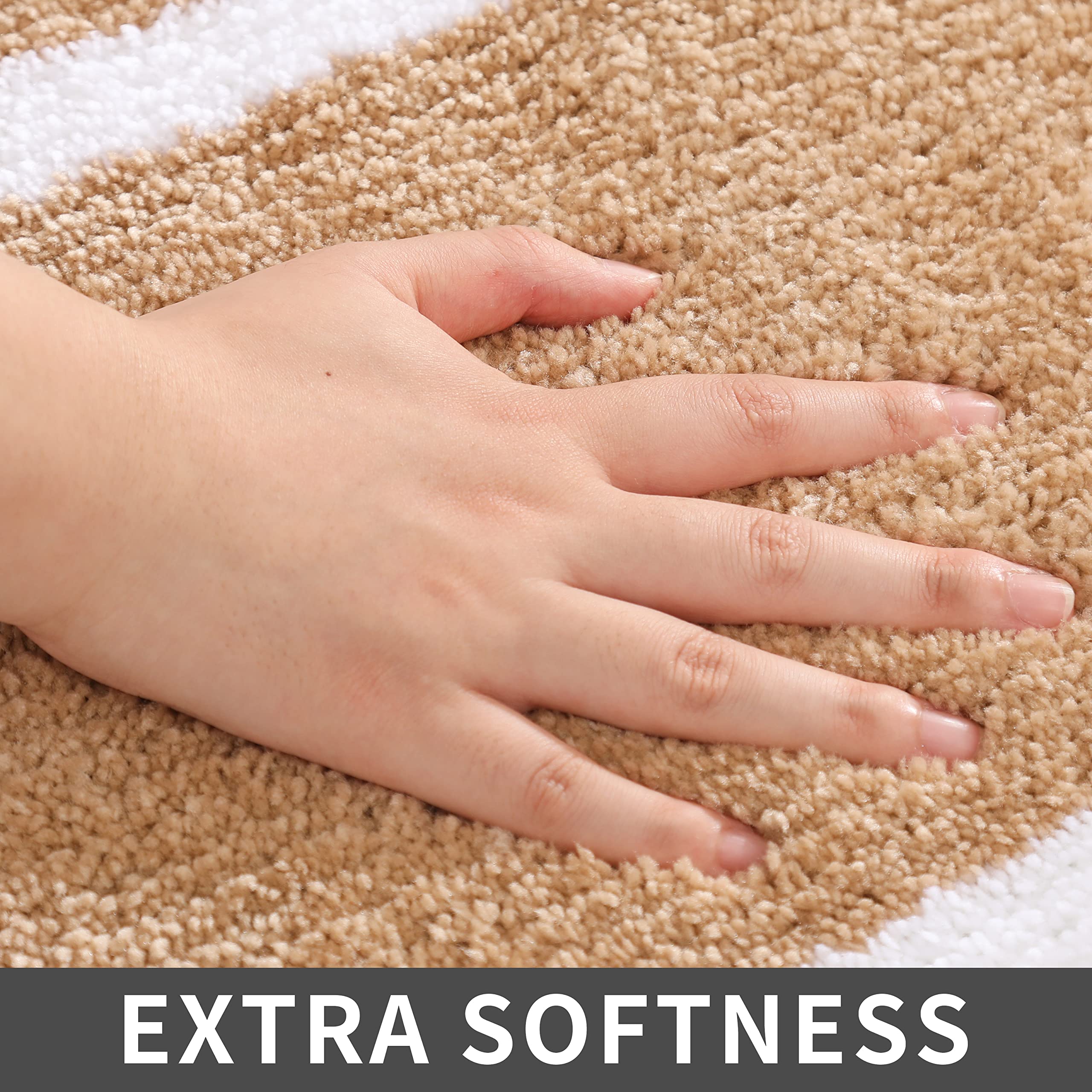 Extra Thick Bath Rugs for Bathroom - Anti-Slip Bath Linen Sets Mats Soft Plush Yarn Shaggy 100% Strong Polyester Living Room Bedroom Floor Water Absorbent Size:17"×27"