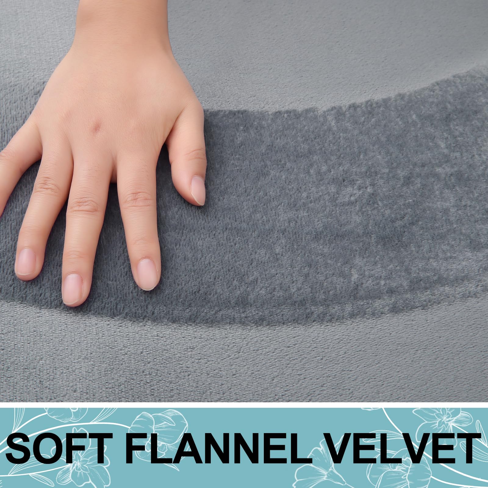 Memory Foam U-Shaped Toilet Bathroom Rugs,Extra Soft Absorbent Non-Slip Contoured Rugs, Machine Washable Contour Bath Mats for Bathroom Toilet