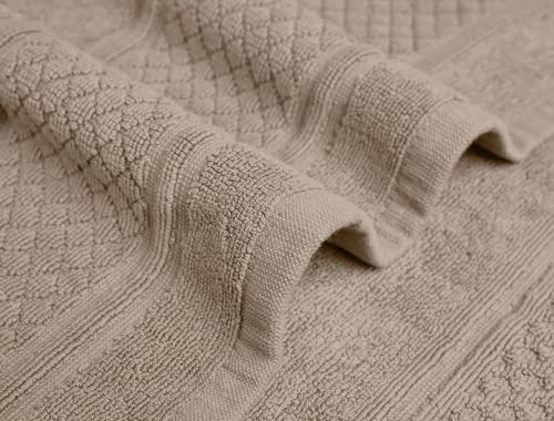 Bath Mats for Bathroom - Absorbent Bathroom Mats Quick Dry Bath Mat - 100% Cotton Bath Mats Soft Bathroom Floor Mat - Beige Bath Mat Absorbent Bath Mat Set of 2 (22x34 Inches)
