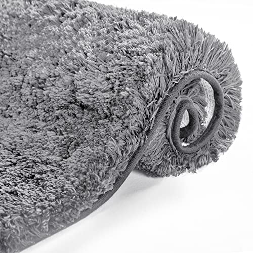 改Deconovo Bath Mats for Bathroom - Bathroom Rugs Sets 2 Piece, Extra Soft Plush Bathroom Mat, Absorbent Bath Mat，Bathroom Rugs Non Slip Washable (24" x 17", Black)