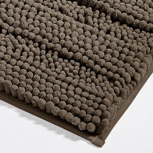 改Deconovo Bath Mats for Bathroom - Bathroom Rugs Sets 2 Piece, Extra Soft Plush Bathroom Mat, Absorbent Bath Mat，Bathroom Rugs Non Slip Washable (24" x 17", Black)