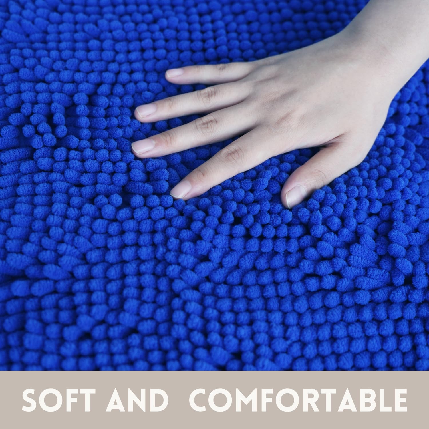 Bathroom Rugs Chenille, Extra Thick and Absorbent, Non-Slip, Machine Washable, Dry Quckily, Soft Cozy Plush, Used Under Shower Bathtub and Sink, Bath mat Sets 2Piece