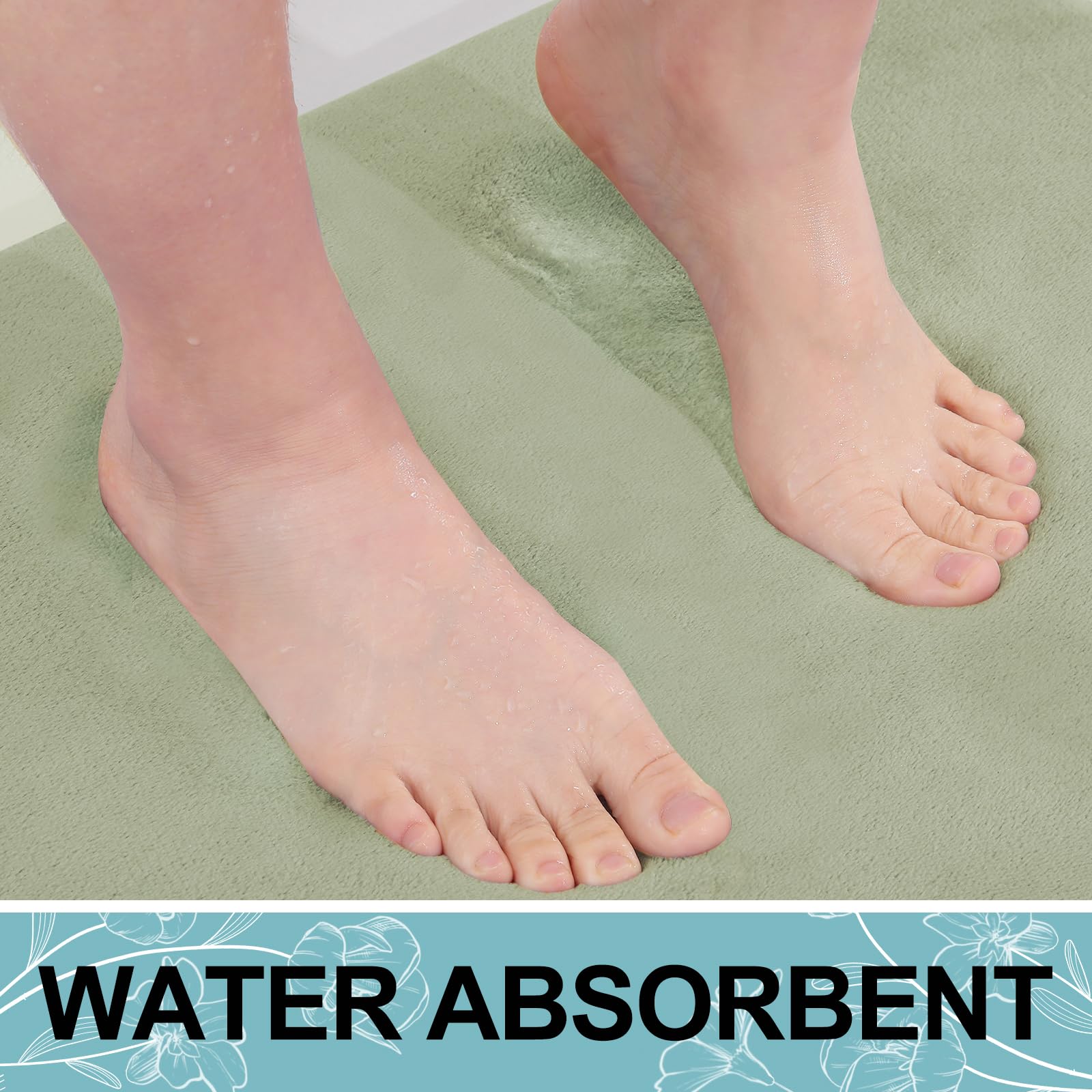 Memory Foam U-Shaped Toilet Bathroom Rugs,Extra Soft Absorbent Non-Slip Contoured Rugs, Machine Washable Contour Bath Mats for Bathroom Toilet