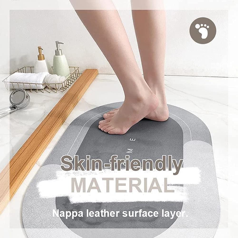 2Pcs Ultra Soft Napa Skin Bath Mat and U-Shaped Toilet Rug, Water Absorbent and Non Slip Shower Bath Rug for Bathroom, Tub and Shower - 20"x32"+20"x24"
