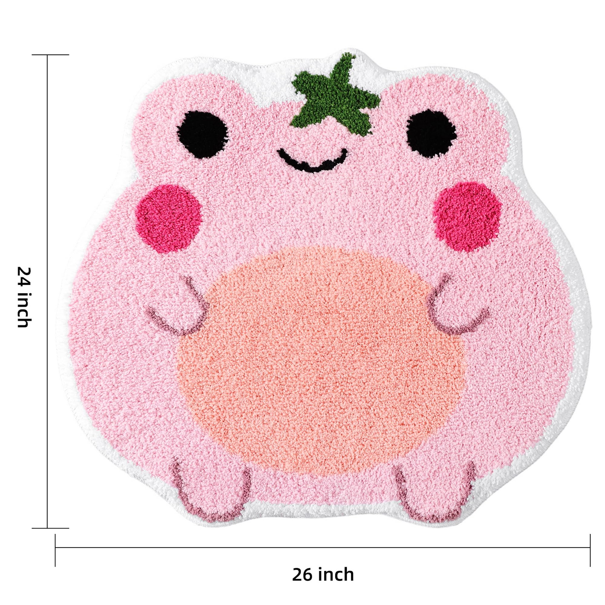 改Panstar Cute Bath Mat Non Slip Frog Bath Rug for Bathroom, Luxury Absorbent Bathroom Mats, Fun Animal Shaped Shaggy Shower Rugs Washable Bathroom Decor