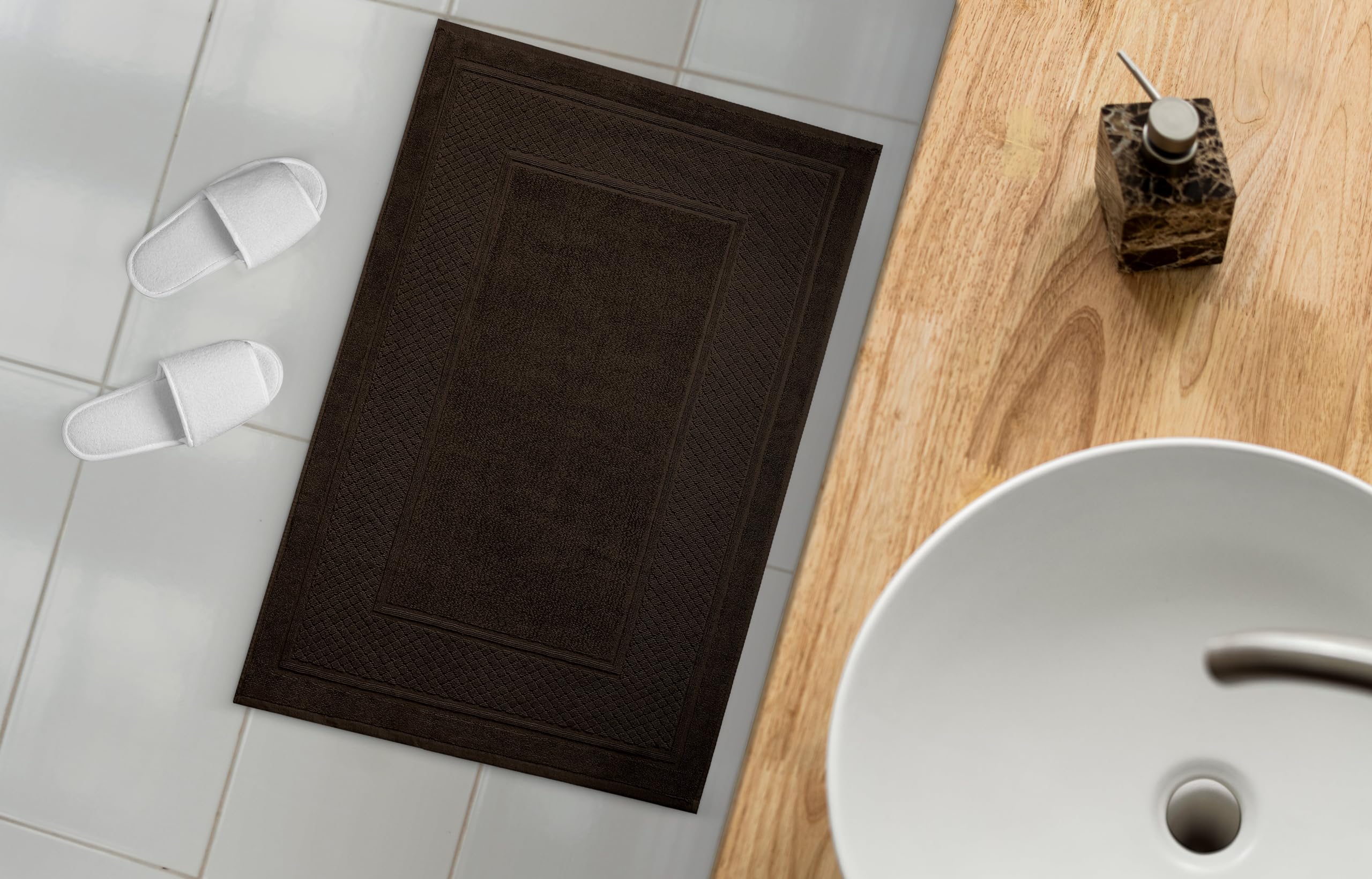 Bath Mats for Bathroom - Absorbent Bathroom Mats Quick Dry Bath Mat - 100% Cotton Bath Mats Soft Bathroom Floor Mat - Beige Bath Mat Absorbent Bath Mat Set of 2 (22x34 Inches)