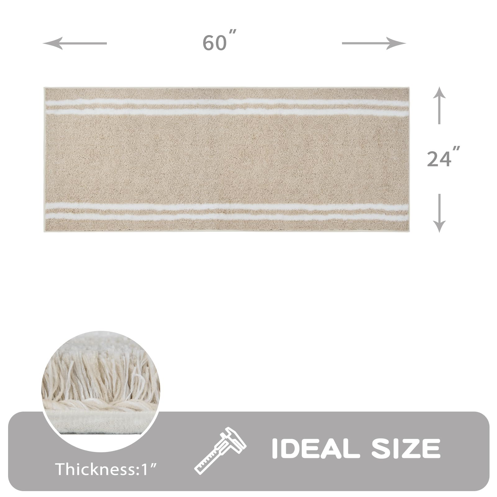 Non-Slip Bathroom Rug  - Super Absorbent & Quick Dry Shaggy Microfiber Bath Mat, Machine Washable Plush Throw Rug for Bathtub, Shower and Sink