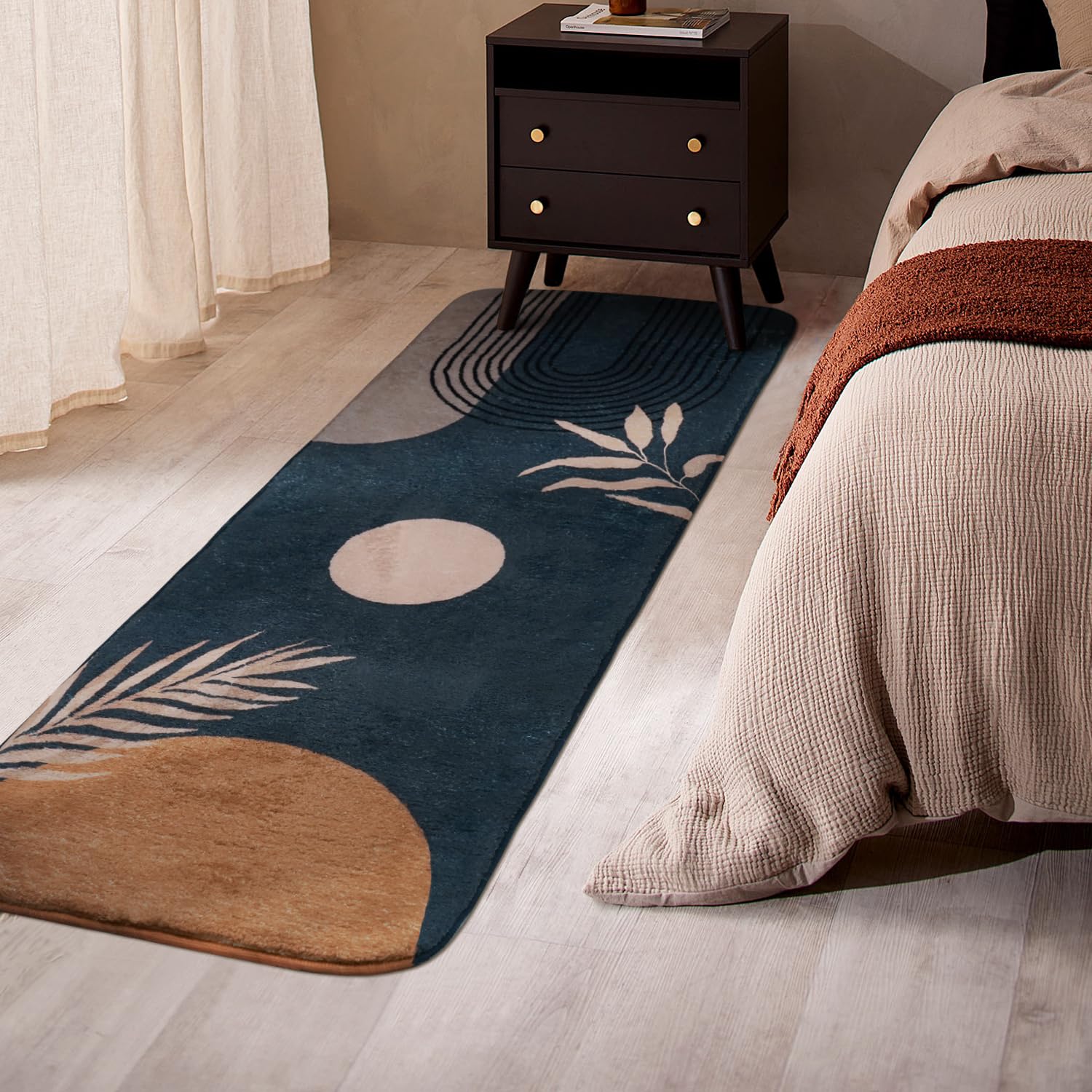 Bathroom Rugs Non-Slip Boho Bath Mat, Small Cute Bath Mat Soft Washable Bathmat Shower Rug for Bathtub Boho Decor