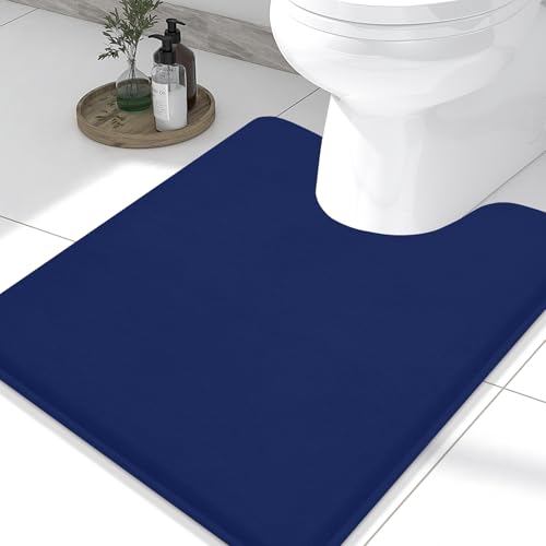Memory Foam U-Shaped Toilet Bathroom Rugs,Extra Soft Absorbent Non-Slip Contoured Rugs, Machine Washable Contour Bath Mats for Bathroom Toilet