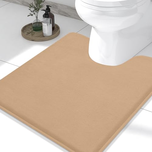 Memory Foam U-Shaped Toilet Bathroom Rugs,Extra Soft Absorbent Non-Slip Contoured Rugs, Machine Washable Contour Bath Mats for Bathroom Toilet