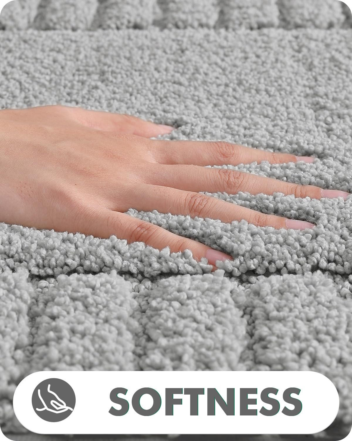 Premium Bath Rug, Extra Soft and Absorbent Bathroom Mat, Quick Dry, Non Slip, Machine Washable Bath Mat for Shower and Tub,16"x24"