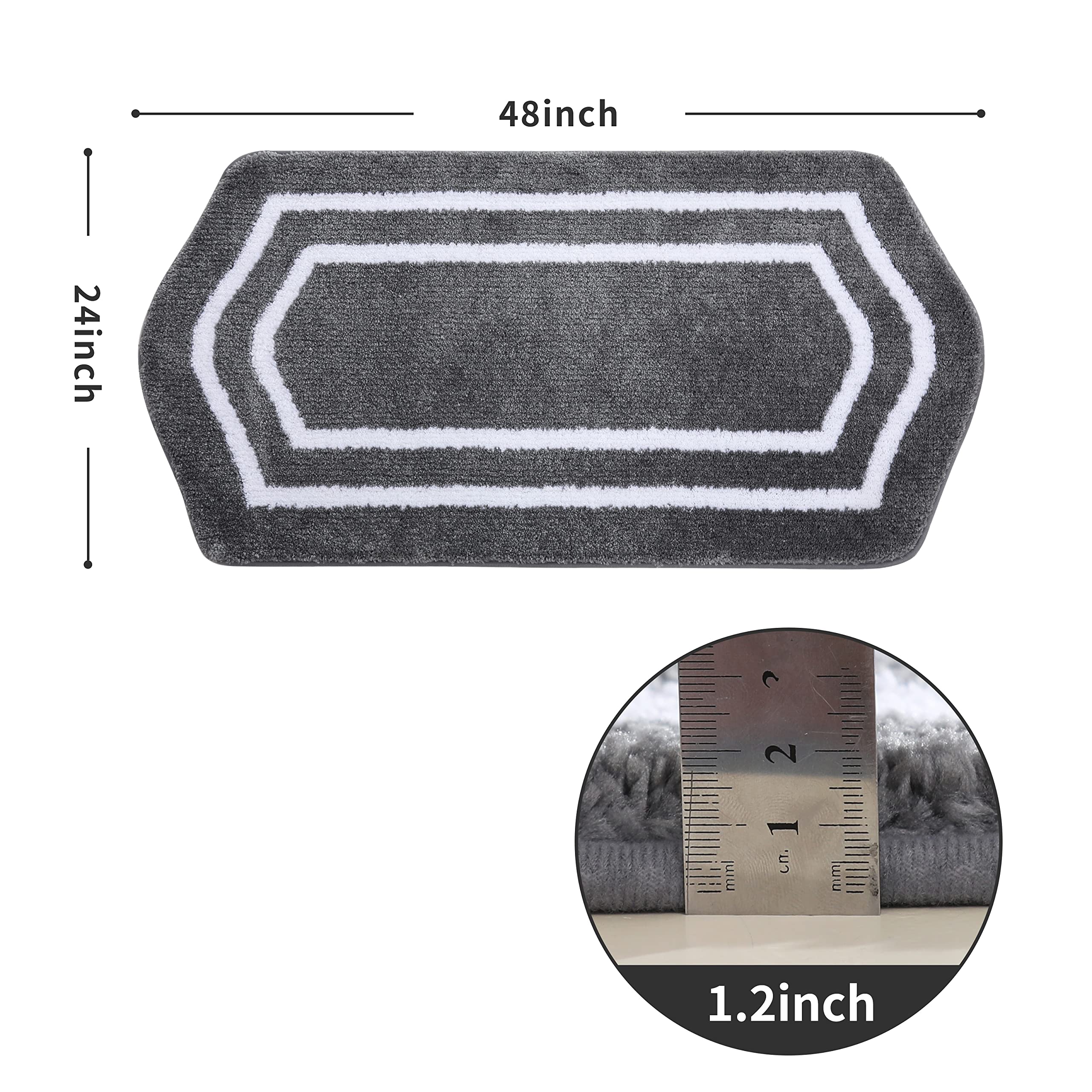 Extra Thick Bath Rugs for Bathroom - Anti-Slip Bath Linen Sets Mats Soft Plush Yarn Shaggy 100% Strong Polyester Living Room Bedroom Floor Water Absorbent Size:17"×27"