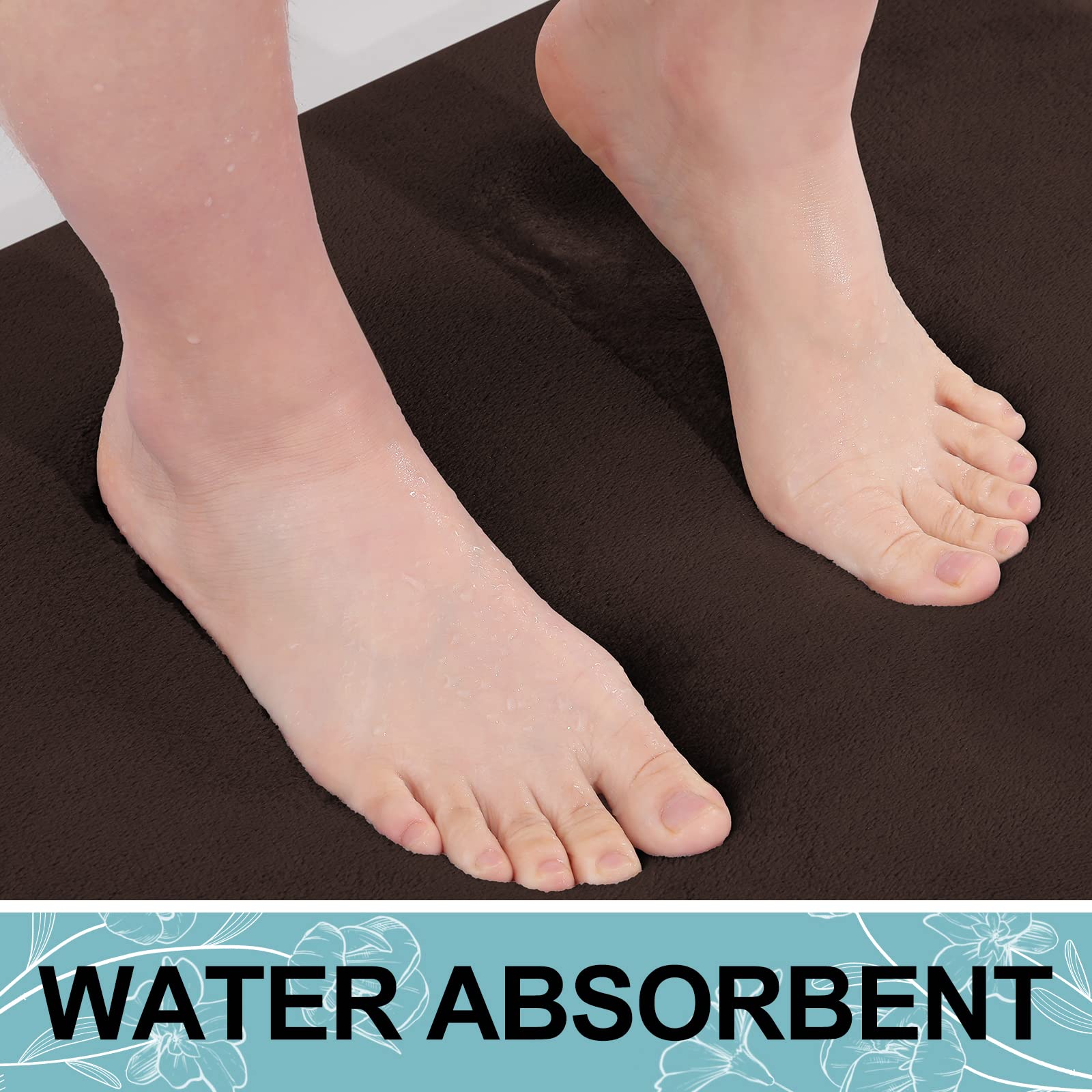 Memory Foam U-Shaped Toilet Bathroom Rugs,Extra Soft Absorbent Non-Slip Contoured Rugs, Machine Washable Contour Bath Mats for Bathroom Toilet