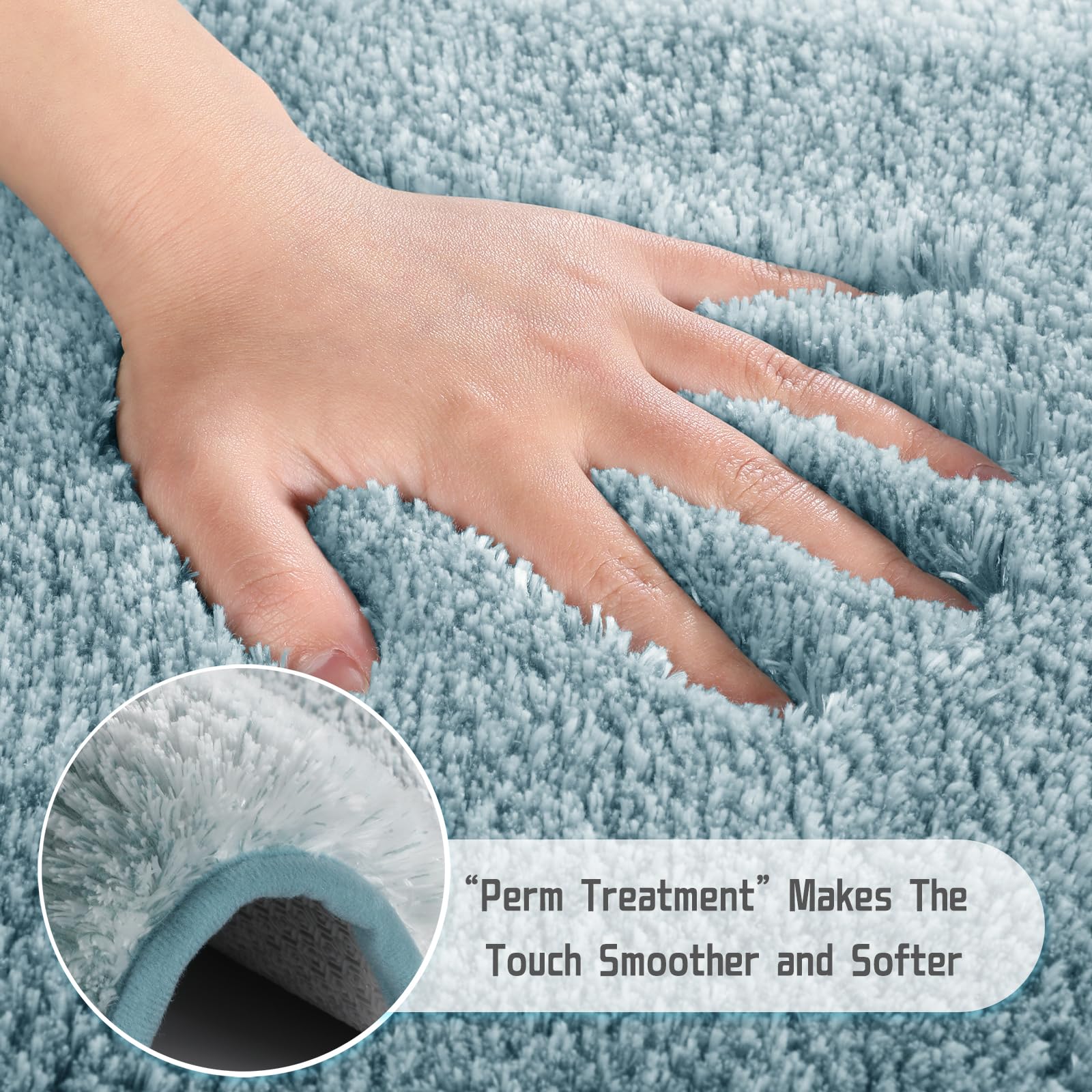 Luxury Bathroom Rugs Sets 2 Piece, Fluffy Soft Comfortable Absorbent Microfiber Bath Mat Set, Extra Plush Thick Non Slip Shaggy Shower Rug, Machine Wash