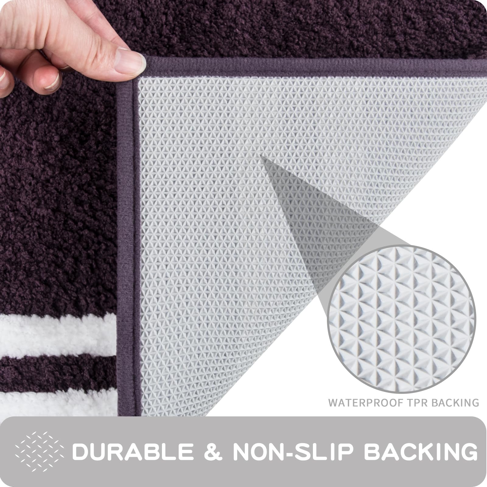 Non-Slip Bathroom Rug  - Super Absorbent & Quick Dry Shaggy Microfiber Bath Mat, Machine Washable Plush Throw Rug for Bathtub, Shower and Sink